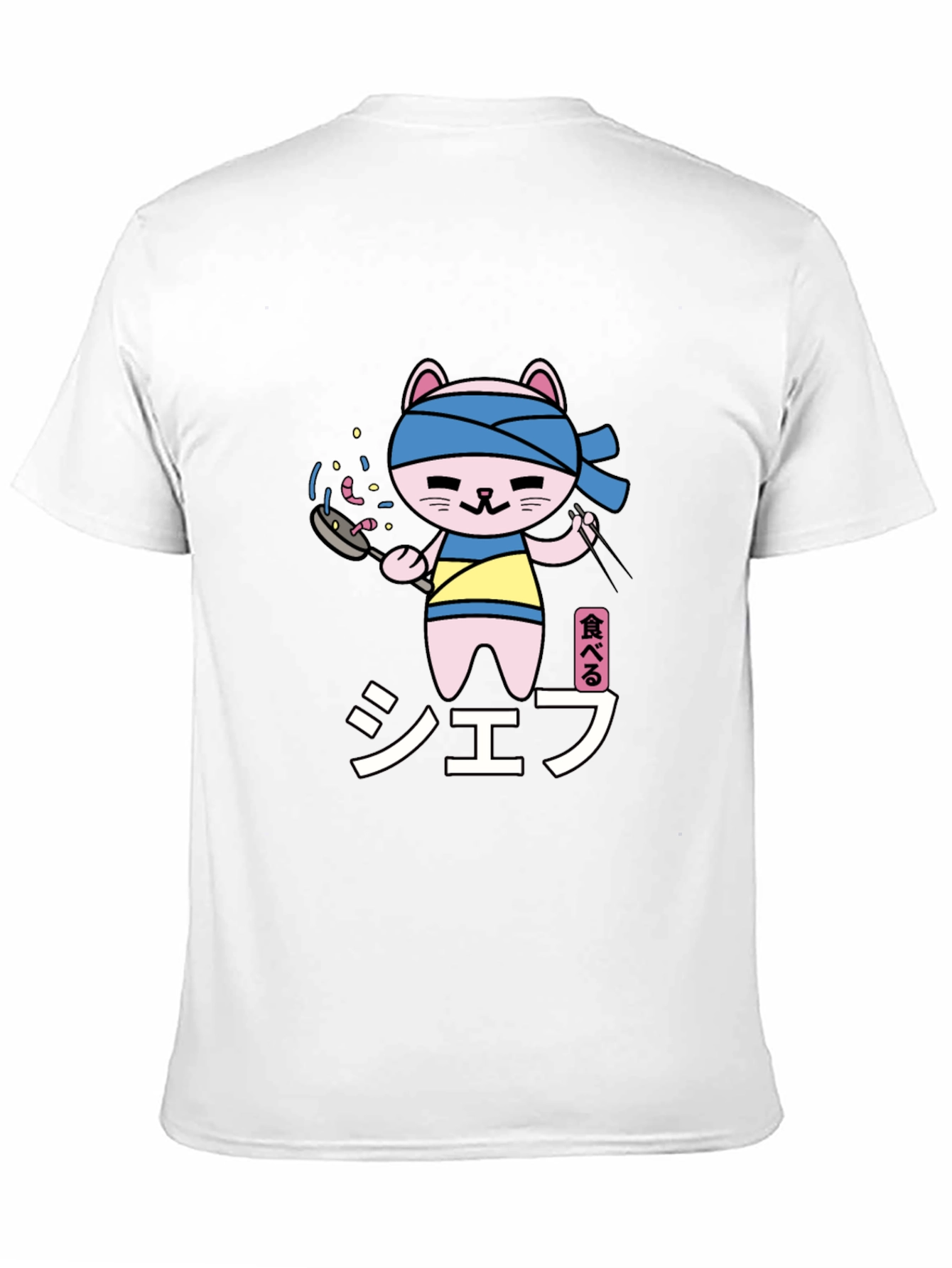Chef Cat T-Shirt - Black Cartoon Graphic Tee