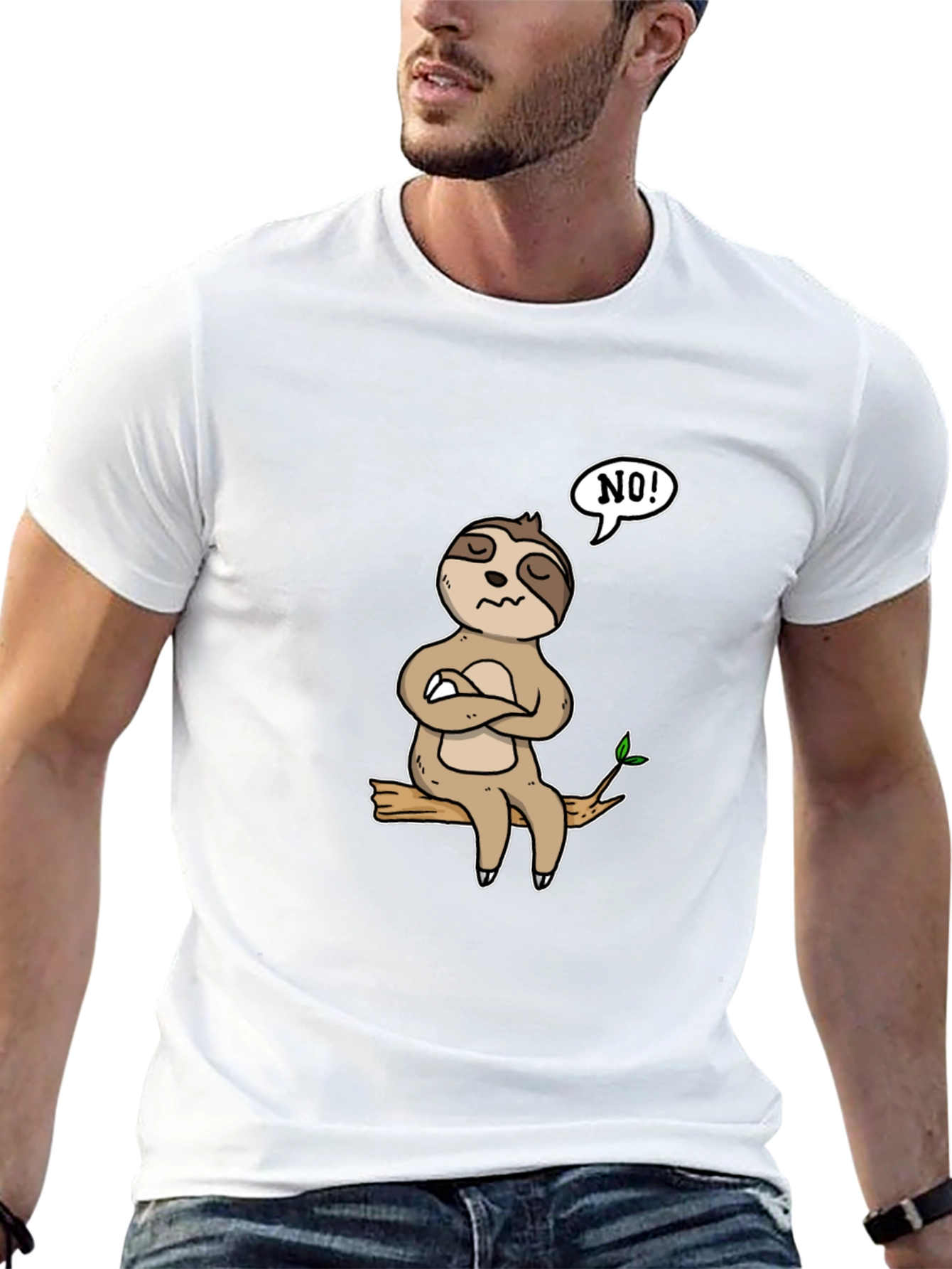 Sloth NO! Graphic T-Shirt - Relaxed Fit