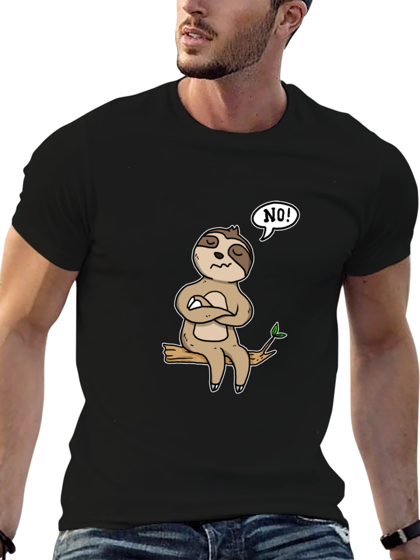 Sloth NO! Graphic T-Shirt - Relaxed Fit