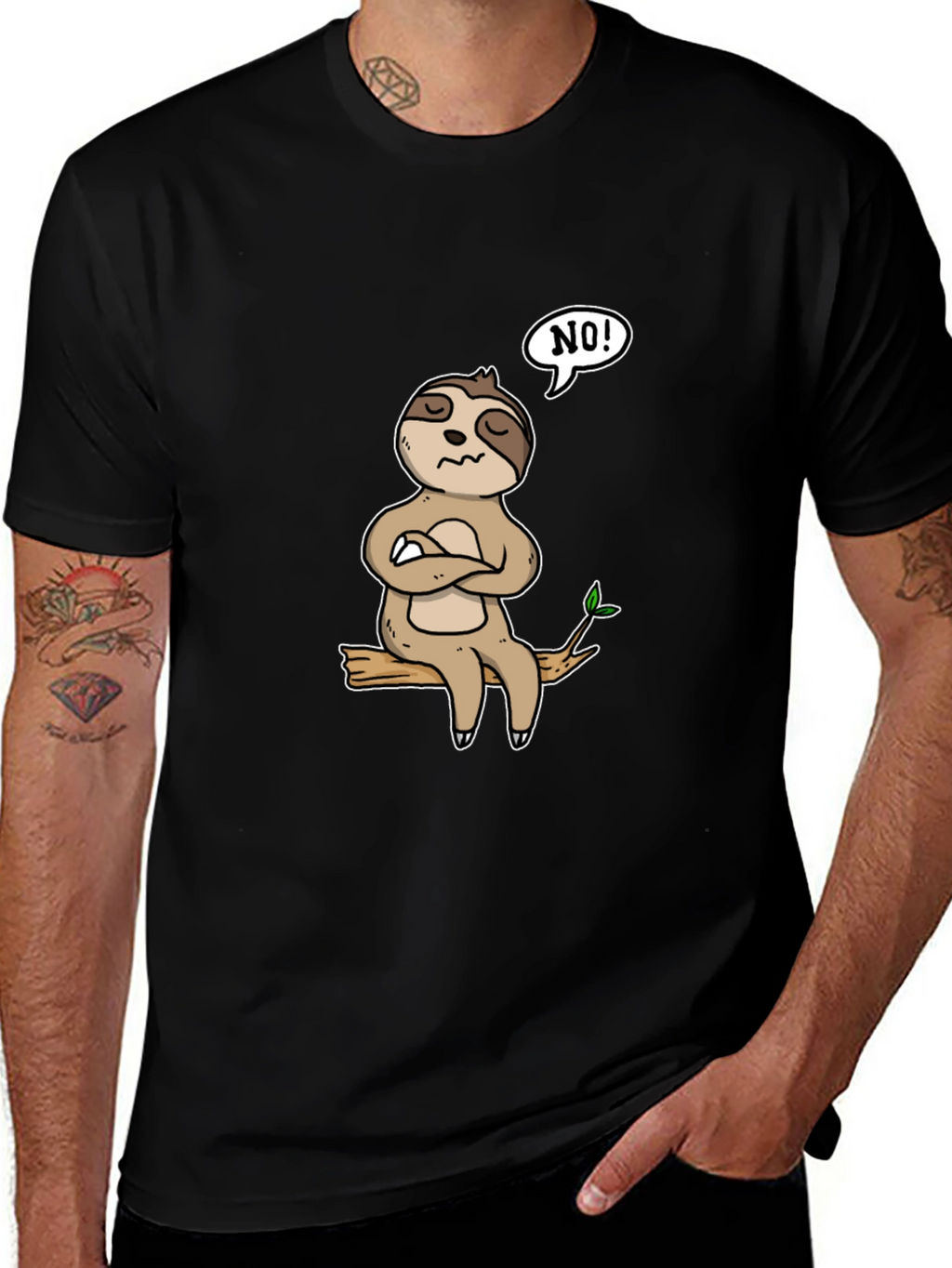 Sloth NO! Graphic T-Shirt - Relaxed Fit