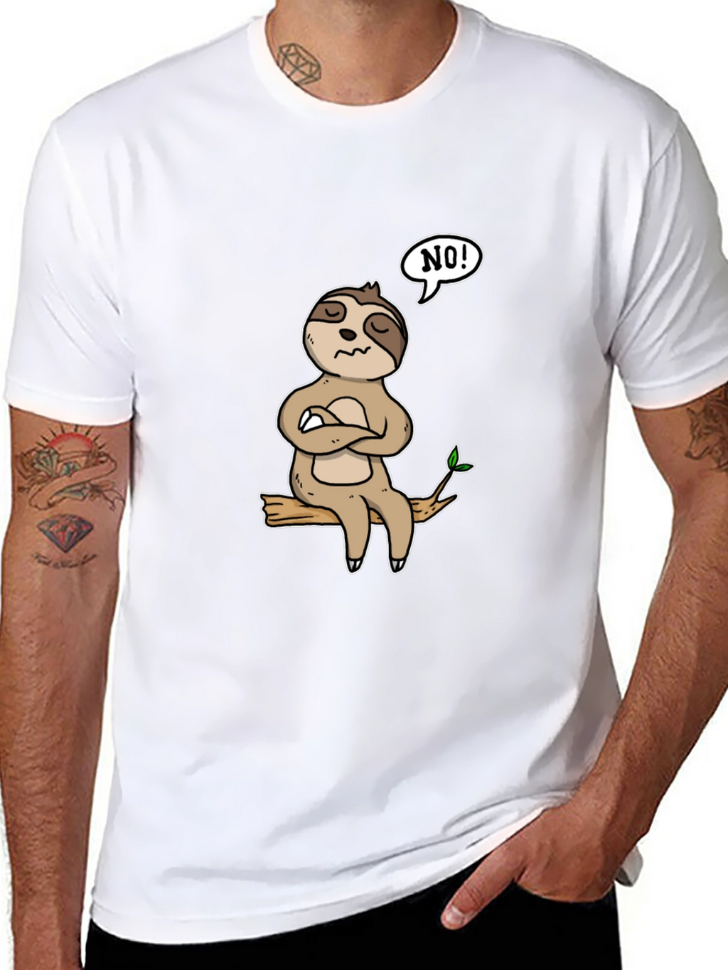 Sloth NO! Graphic T-Shirt - Relaxed Fit