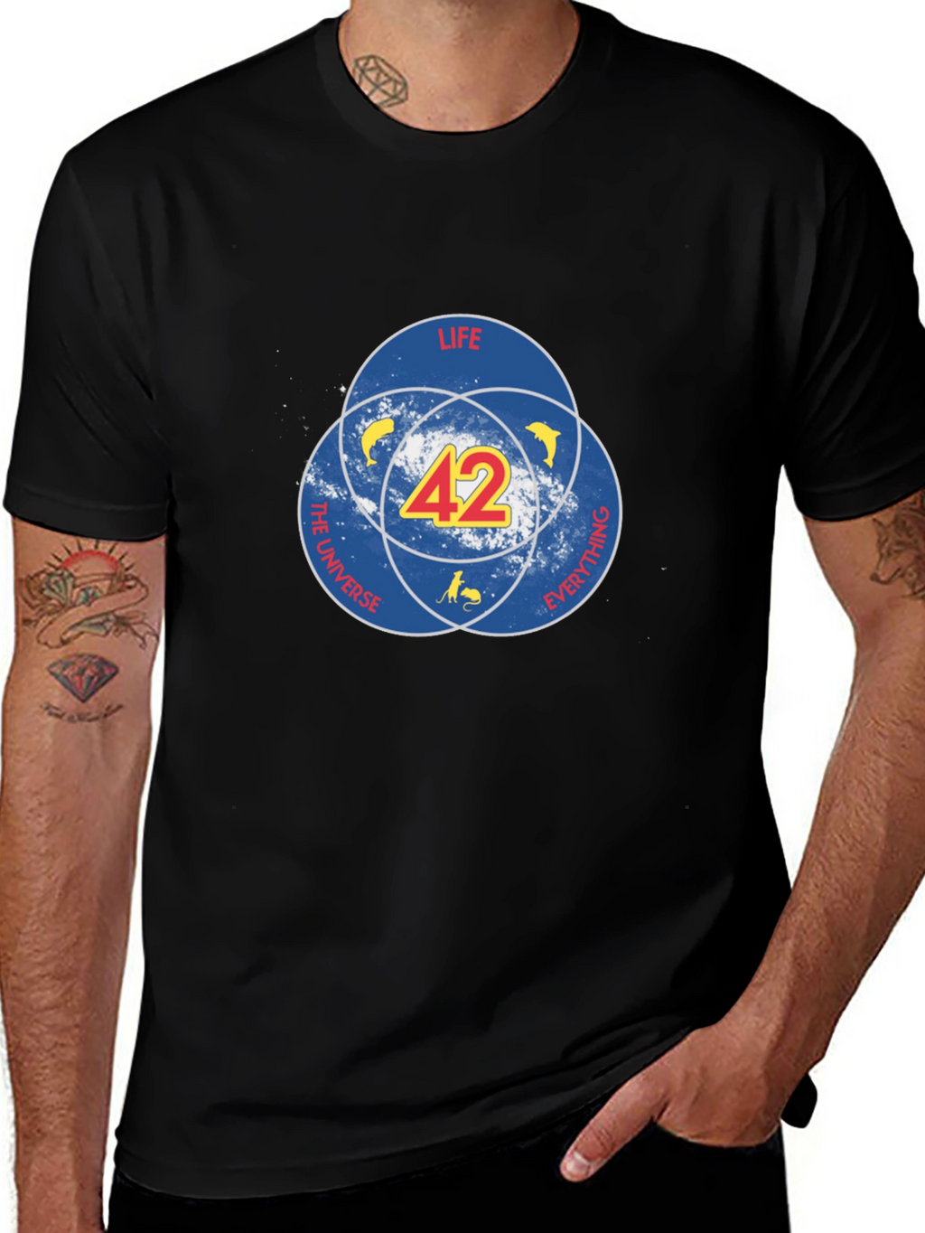 42 Hitchhiker’s Guide T-Shirt – Sci-Fi Dog Graphic Tee