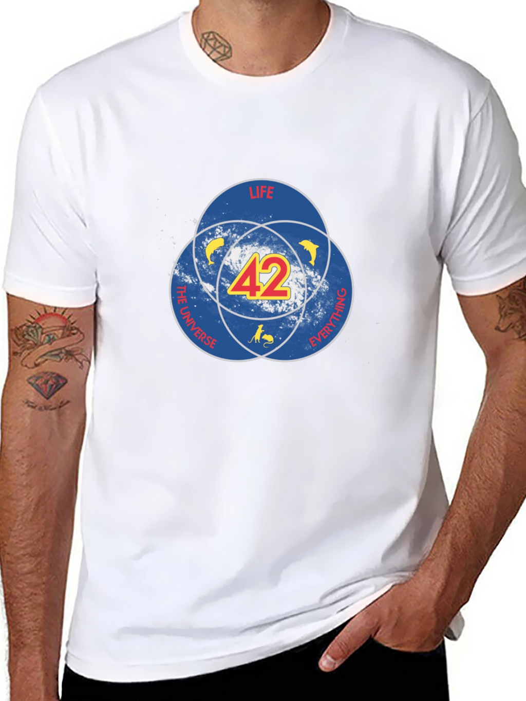 42 Hitchhiker’s Guide T-Shirt – Sci-Fi Dog Graphic Tee
