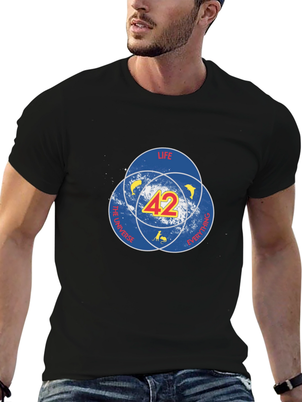 42 Hitchhiker’s Guide T-Shirt – Sci-Fi Dog Graphic Tee