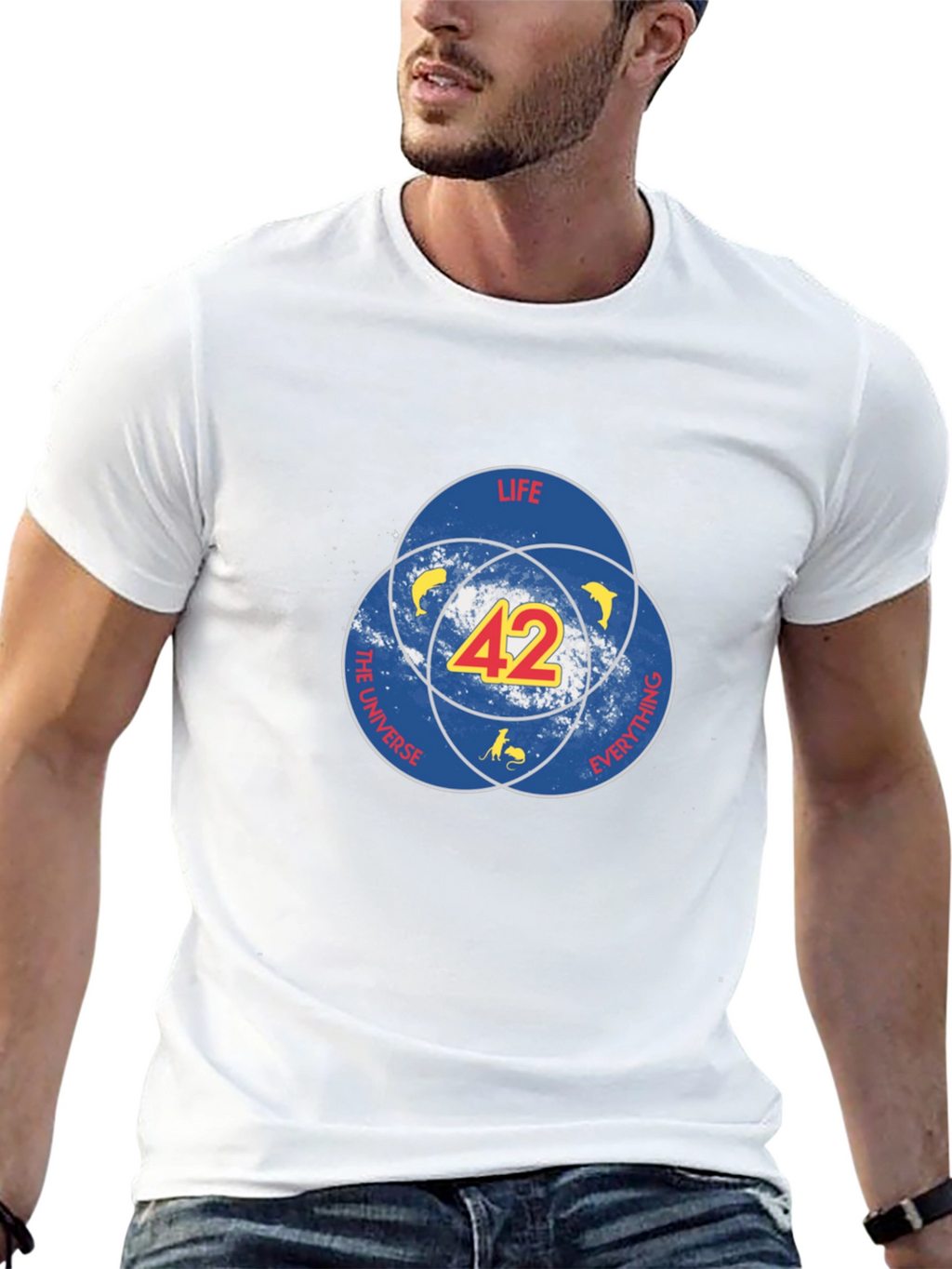 42 Hitchhiker’s Guide T-Shirt – Sci-Fi Dog Graphic Tee