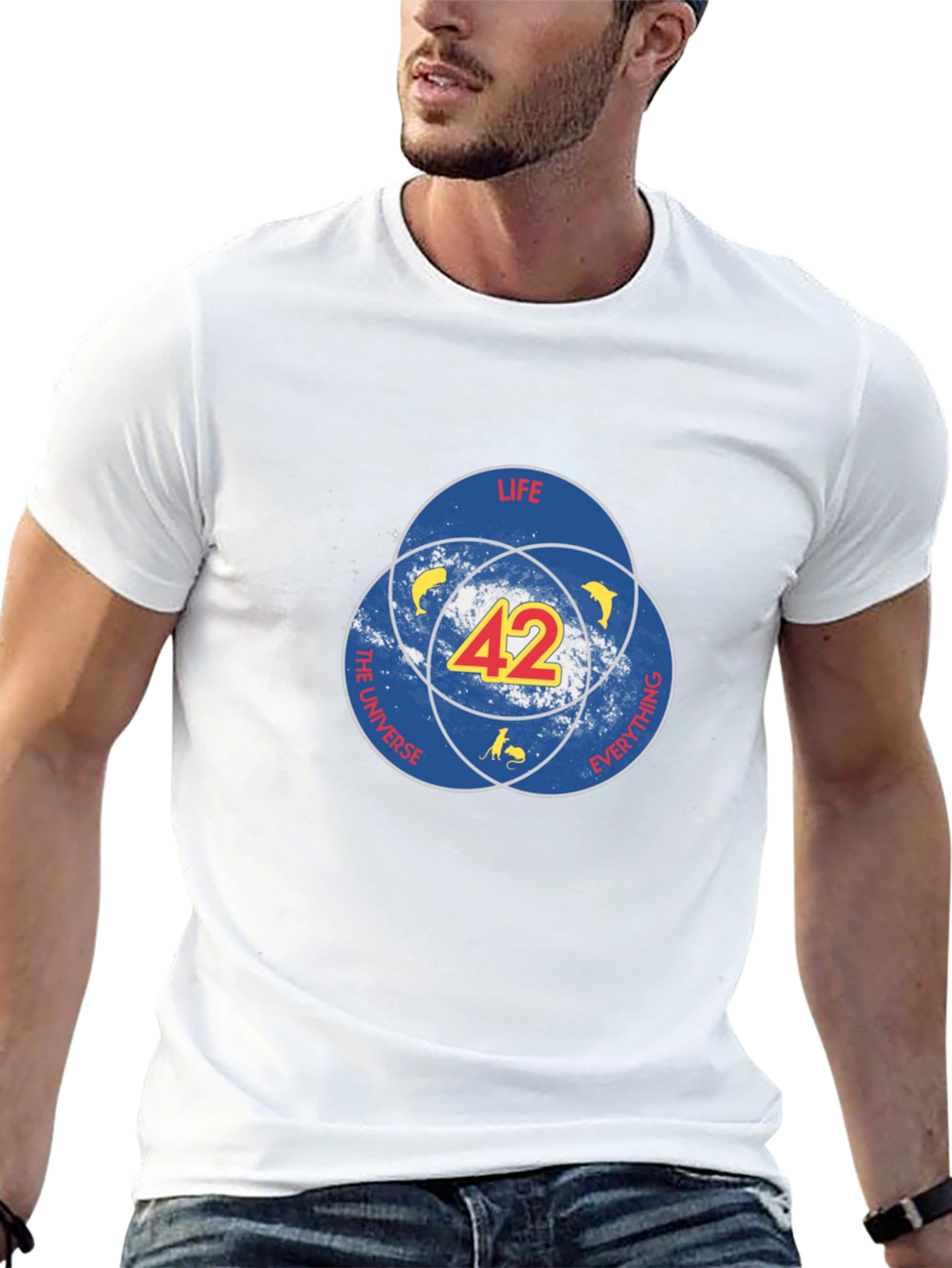 42 Hitchhiker’s Guide T-Shirt – Sci-Fi Dog Graphic Tee