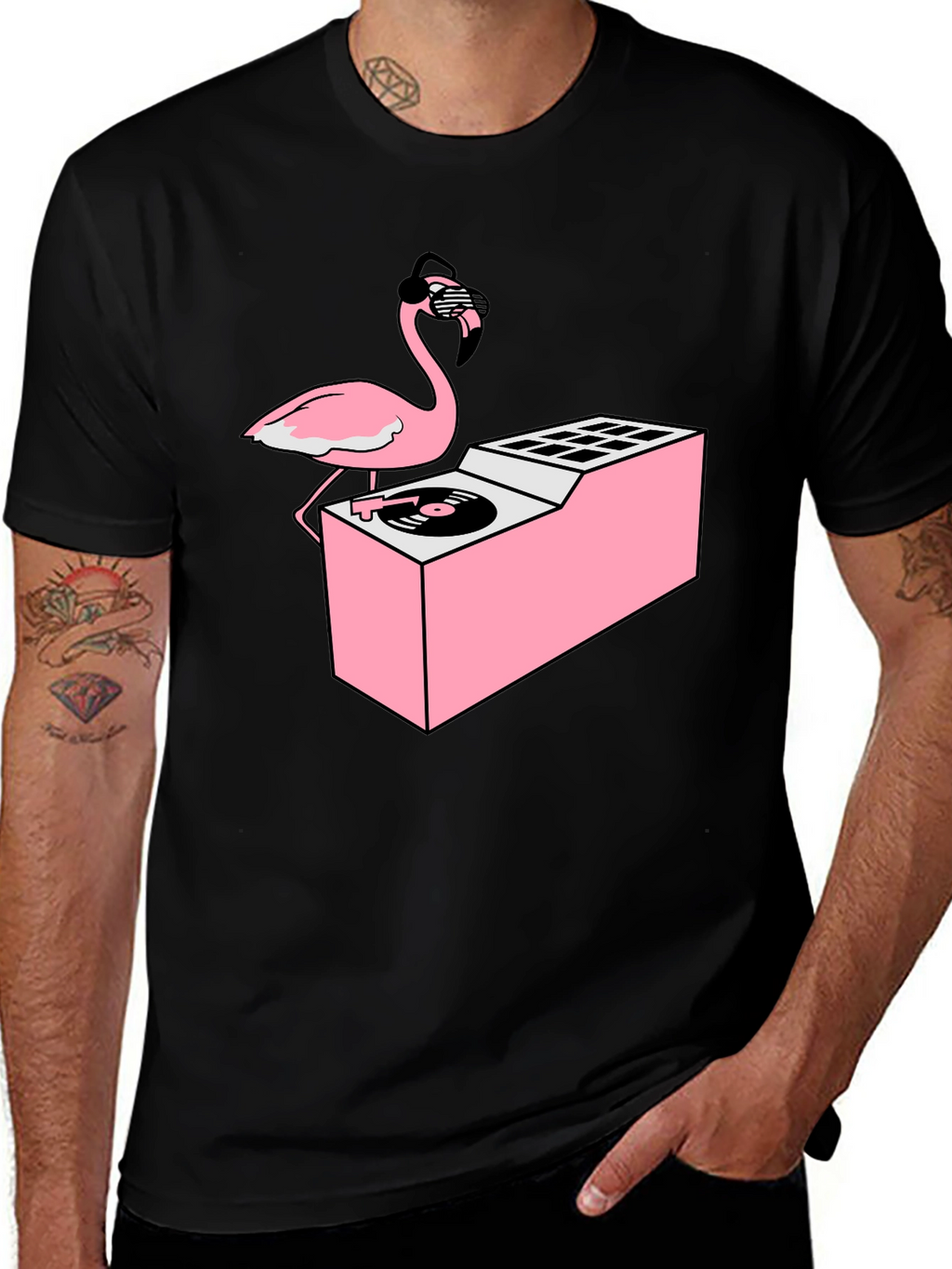 DJ Flamingo Graphic T-Shirt