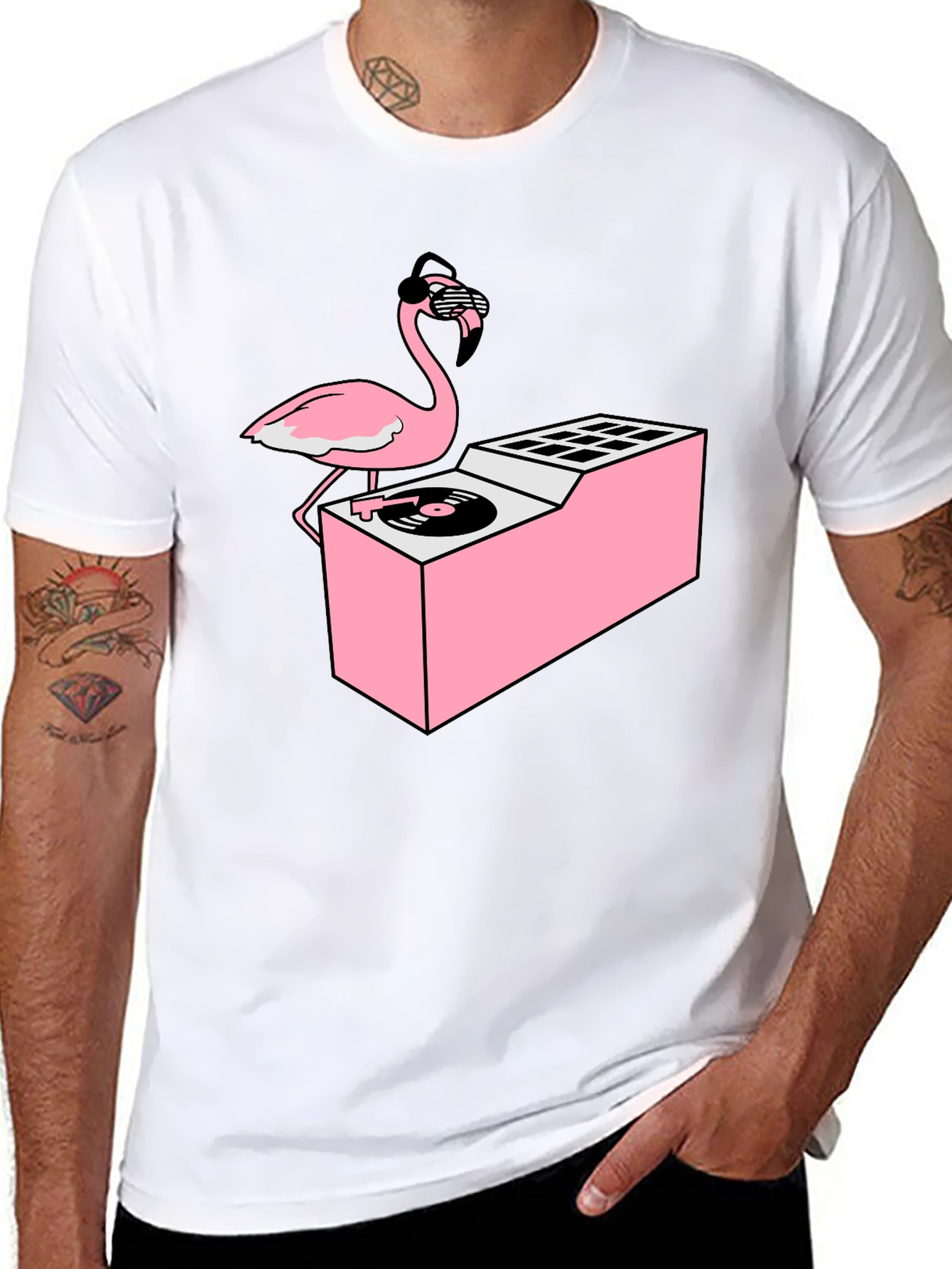 DJ Flamingo Graphic T-Shirt