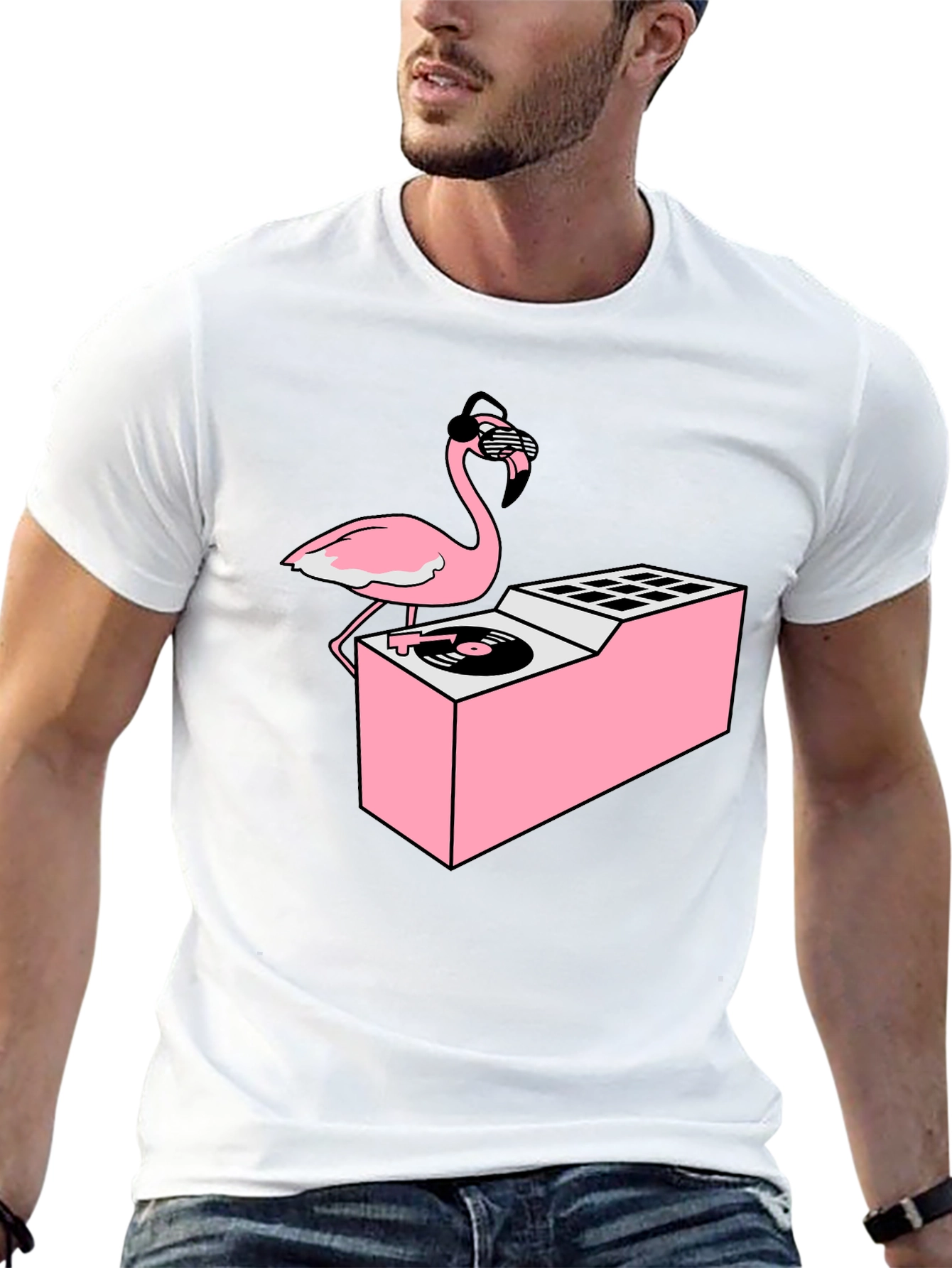DJ Flamingo Graphic T-Shirt