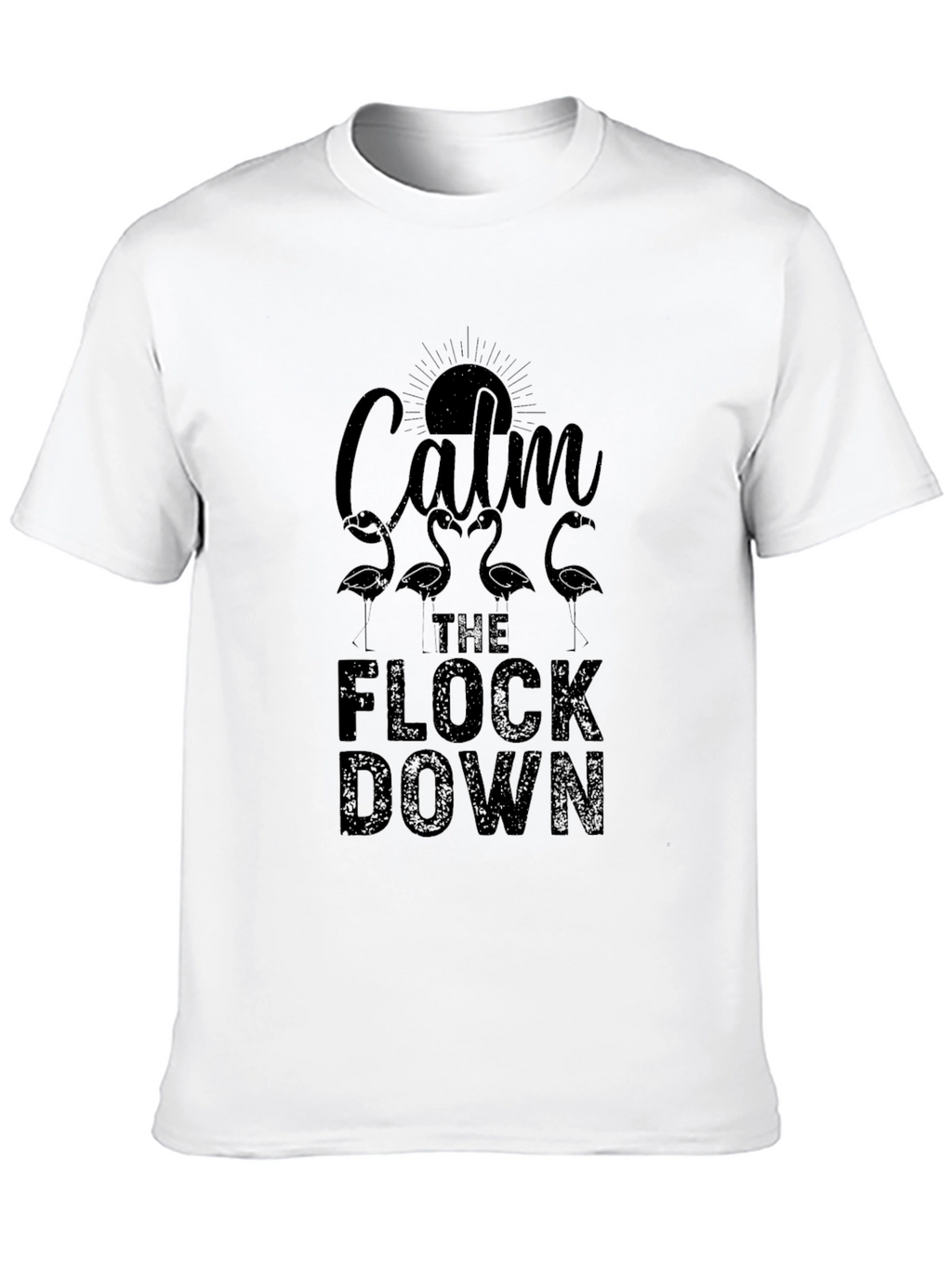 Calm the Flock Down Graphic Tee - Black