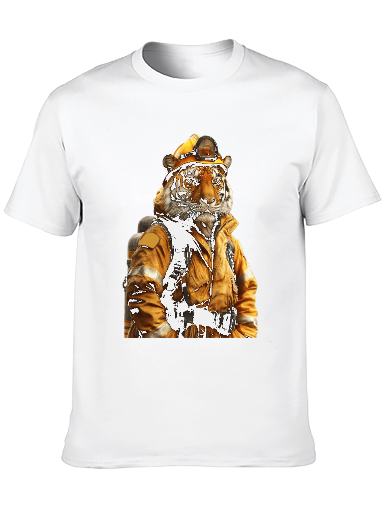 Tiger Firefighter T-Shirt - Novelty Design