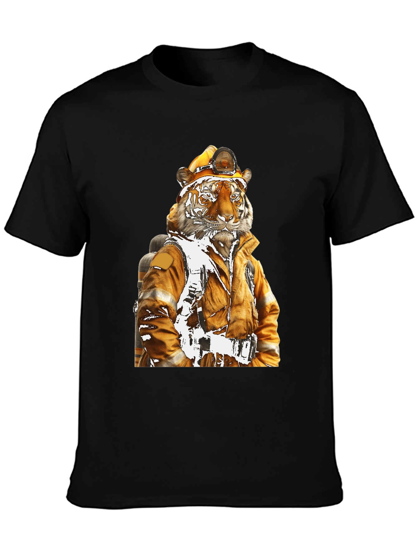 Tiger Firefighter T-Shirt - Novelty Design