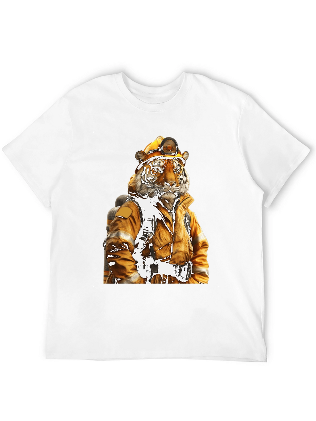 Tiger Firefighter T-Shirt - Novelty Design