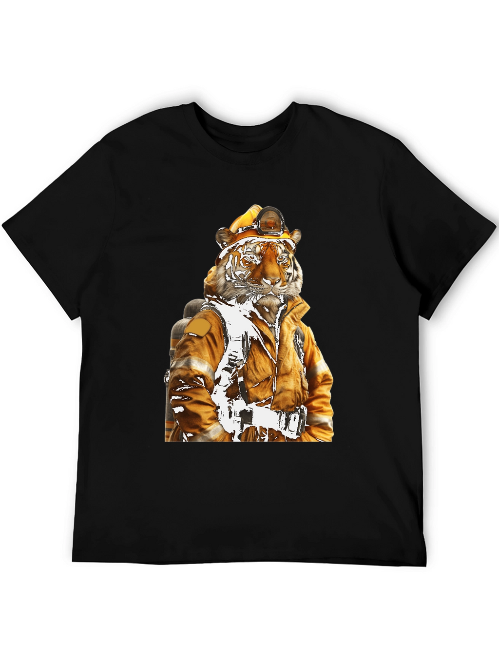 Tiger Firefighter T-Shirt - Novelty Design