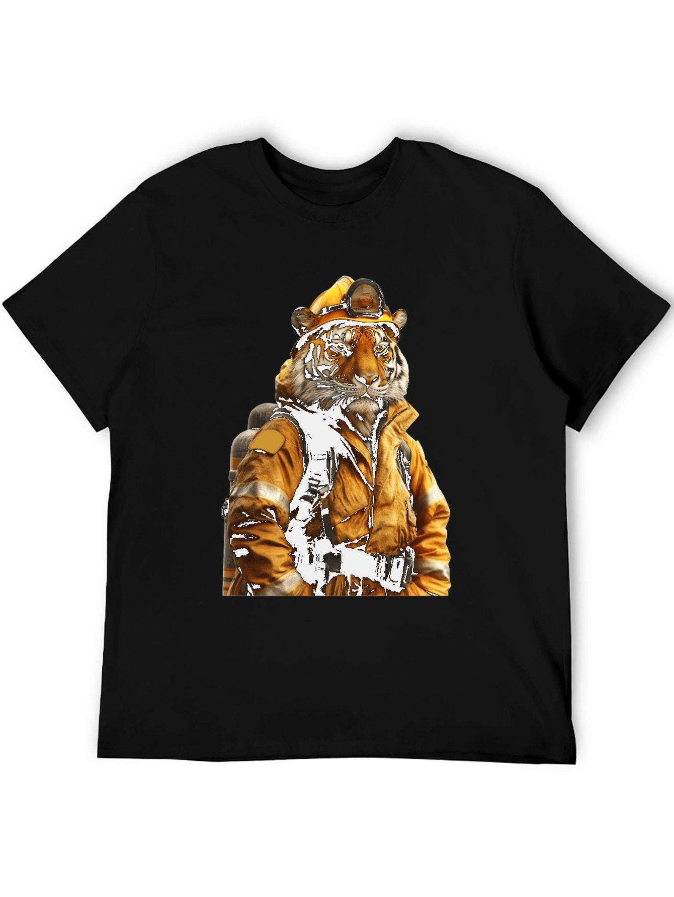 Tiger Firefighter T-Shirt - Novelty Design