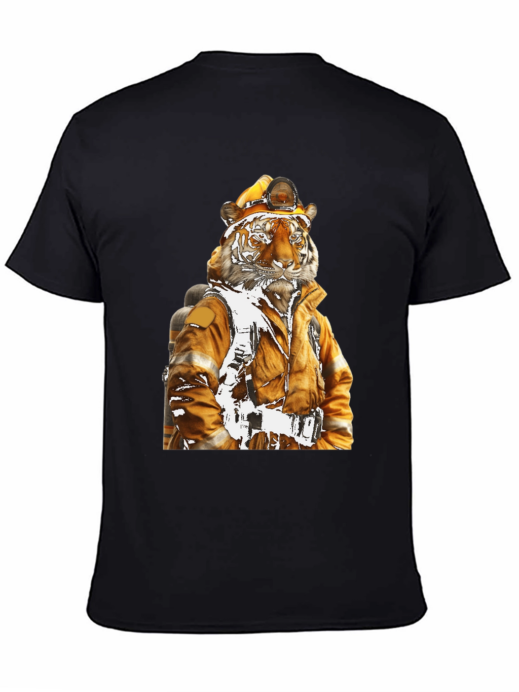 Tiger Firefighter T-Shirt - Novelty Design