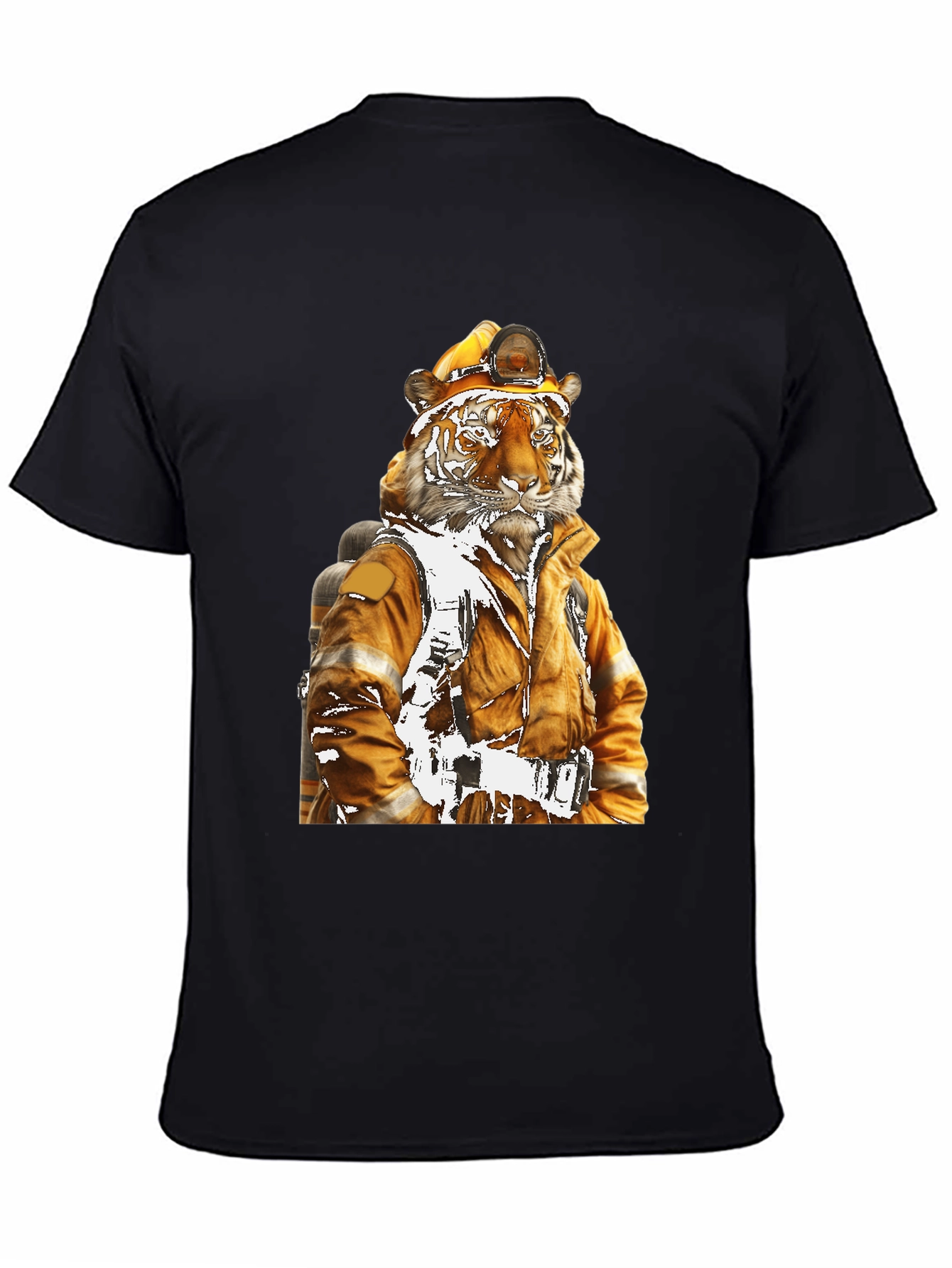 Tiger Firefighter T-Shirt - Novelty Design