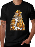Tiger Firefighter T-Shirt - Novelty Design