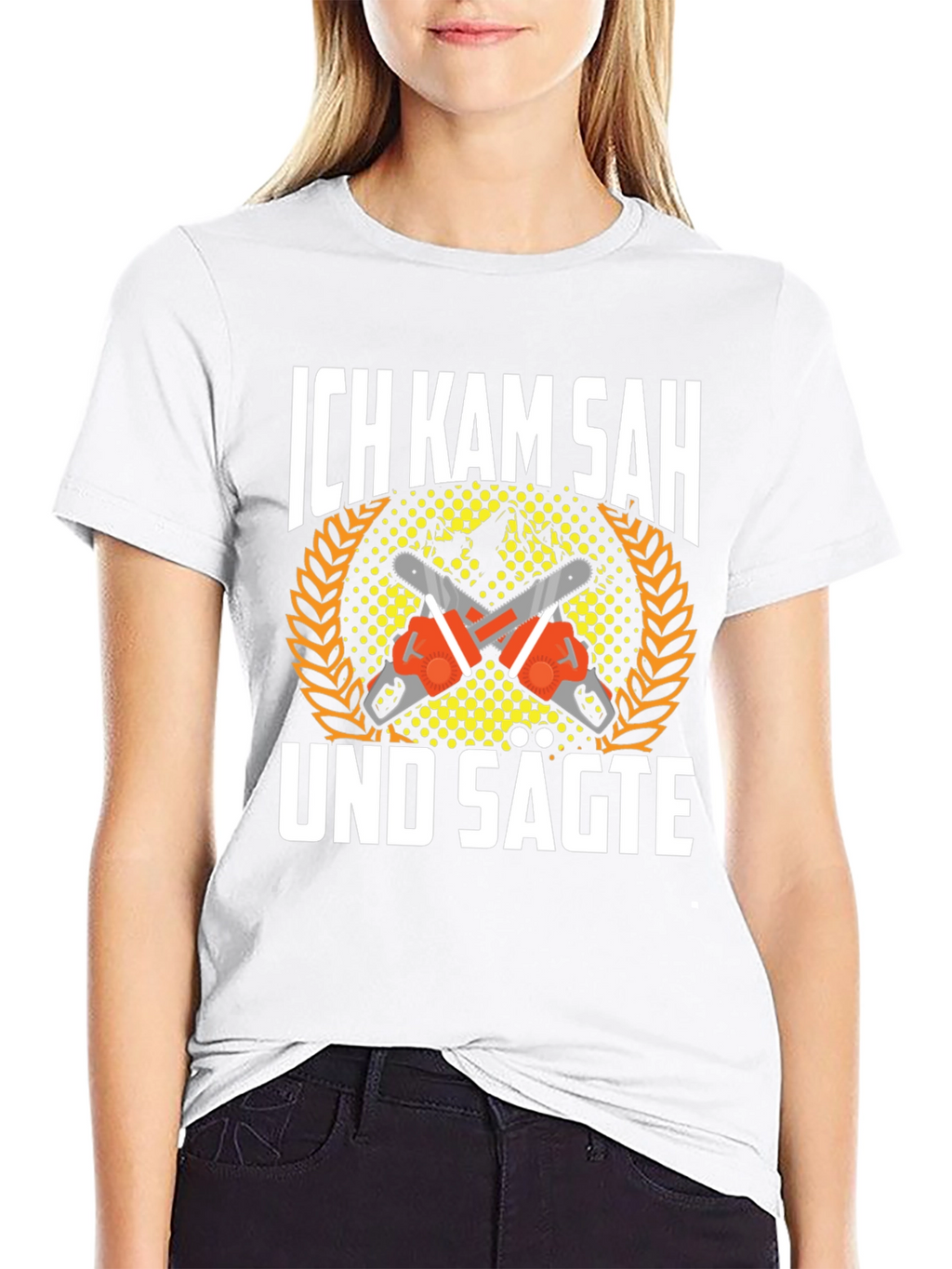 Ich Kam Sah Und Sagte T-Shirt Chainsaw Shirt