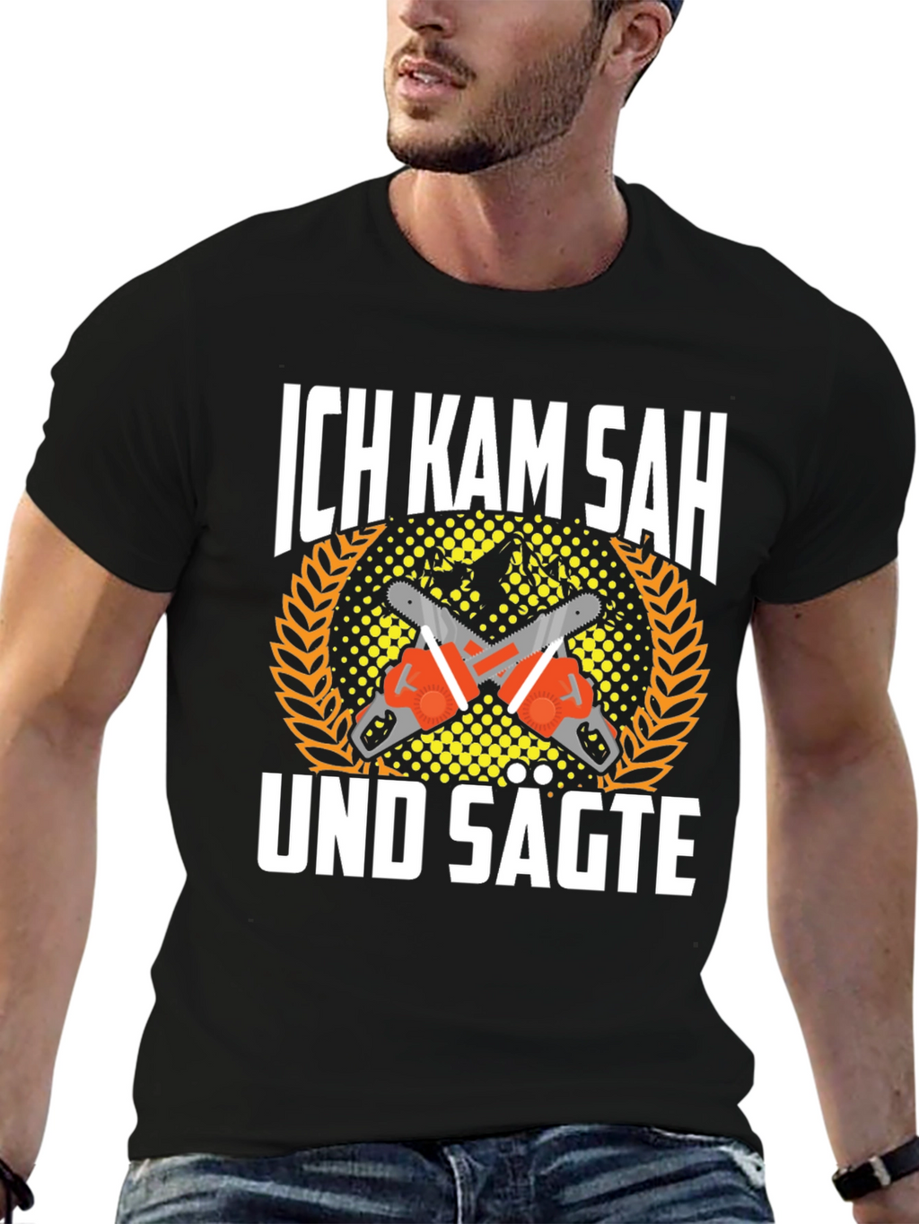 Ich Kam Sah Und Sagte T-Shirt Chainsaw Shirt