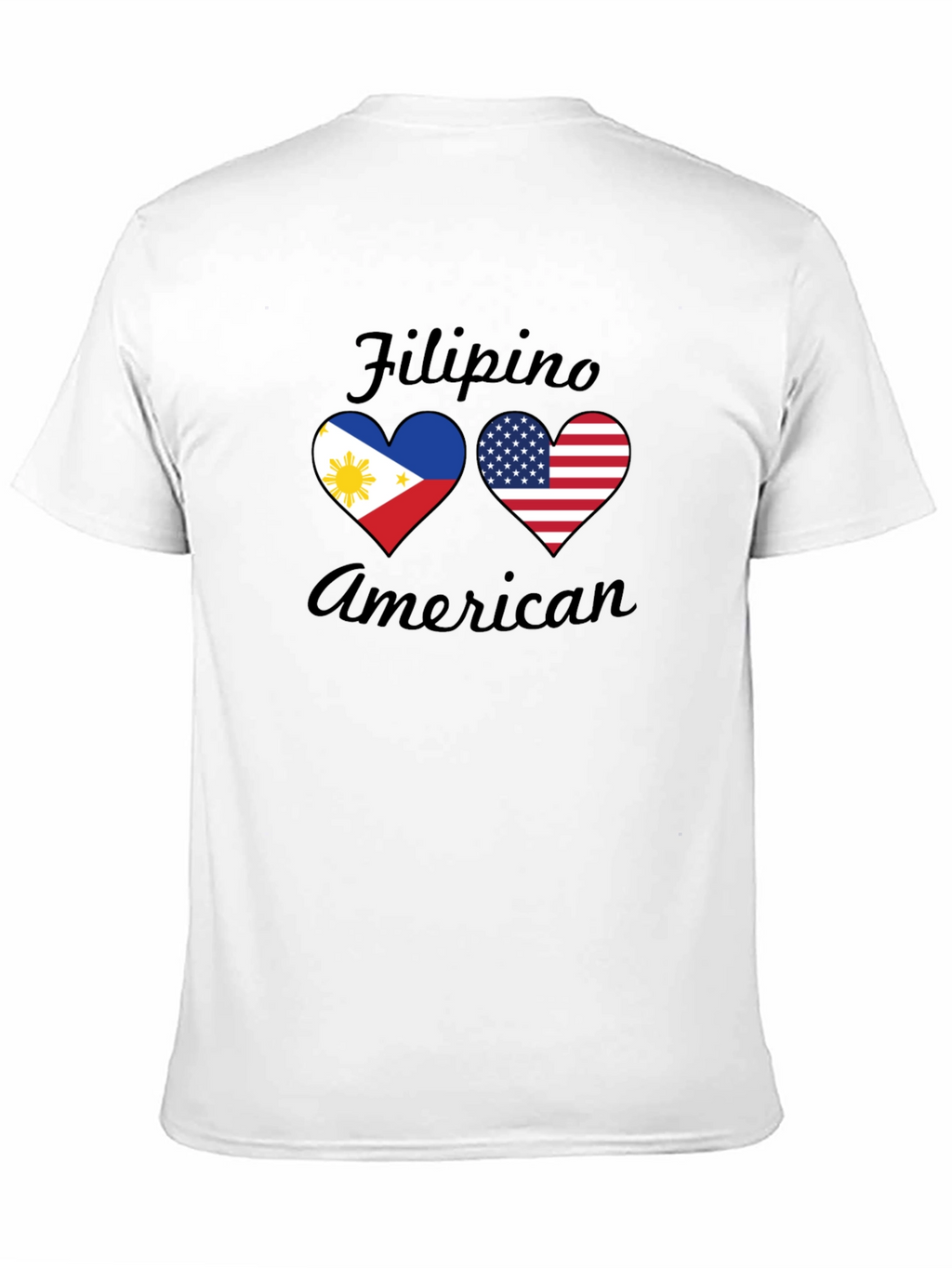 Filipino American Pride T-Shirt: Heart Flags