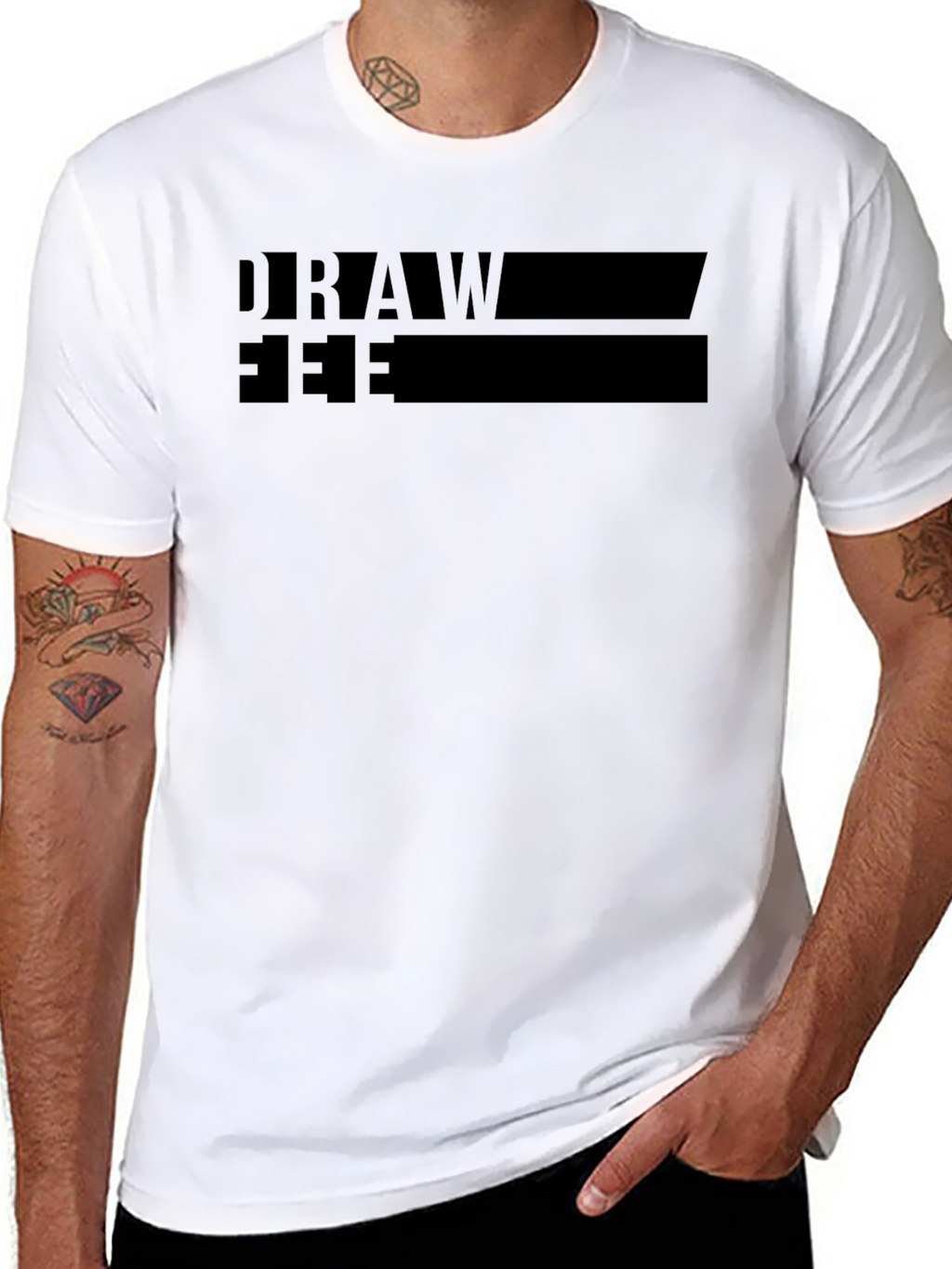 Draw Free T-Shirt Black Graphic Tee Comfort Fit