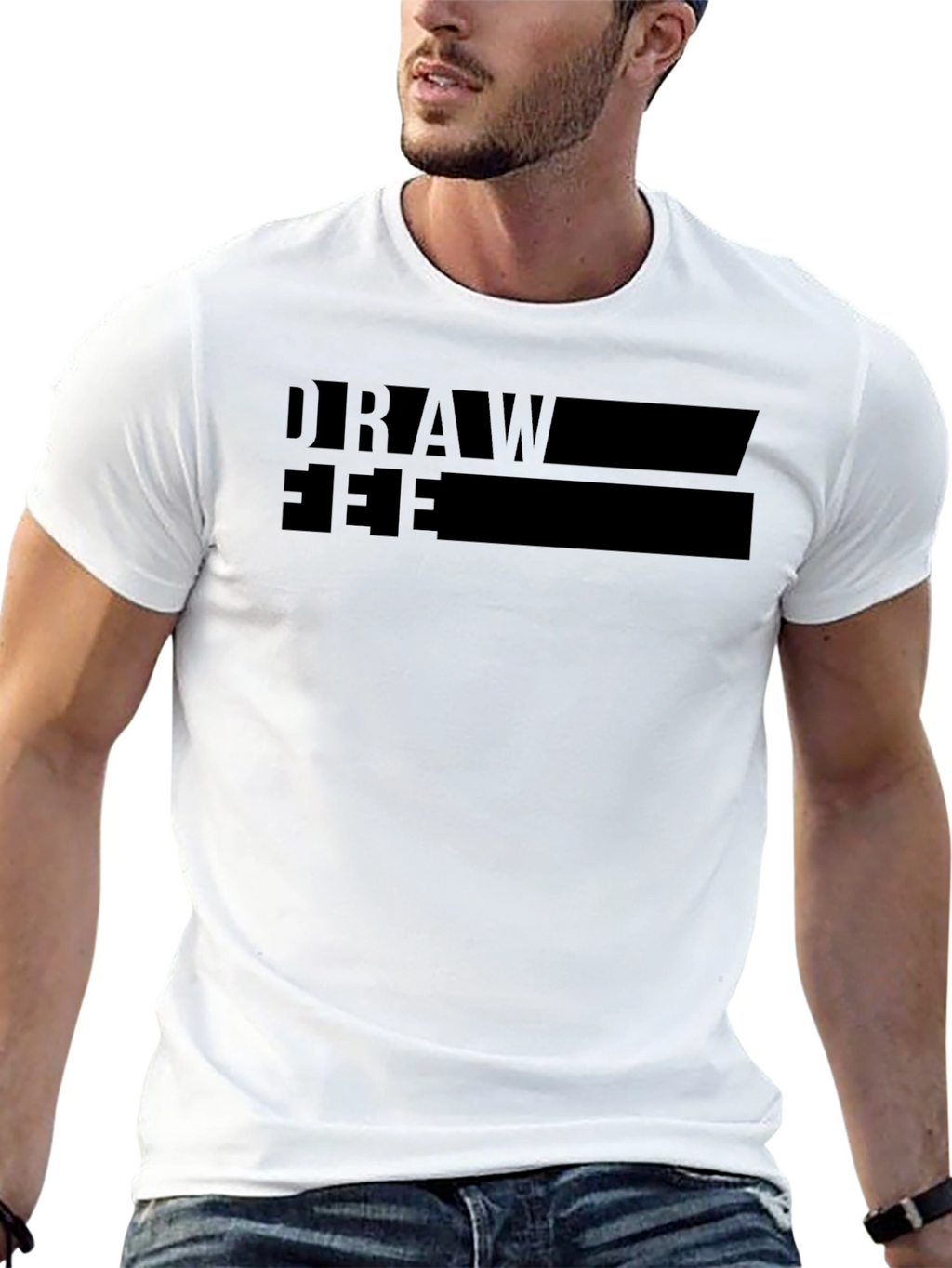 Draw Free T-Shirt Black Graphic Tee Comfort Fit