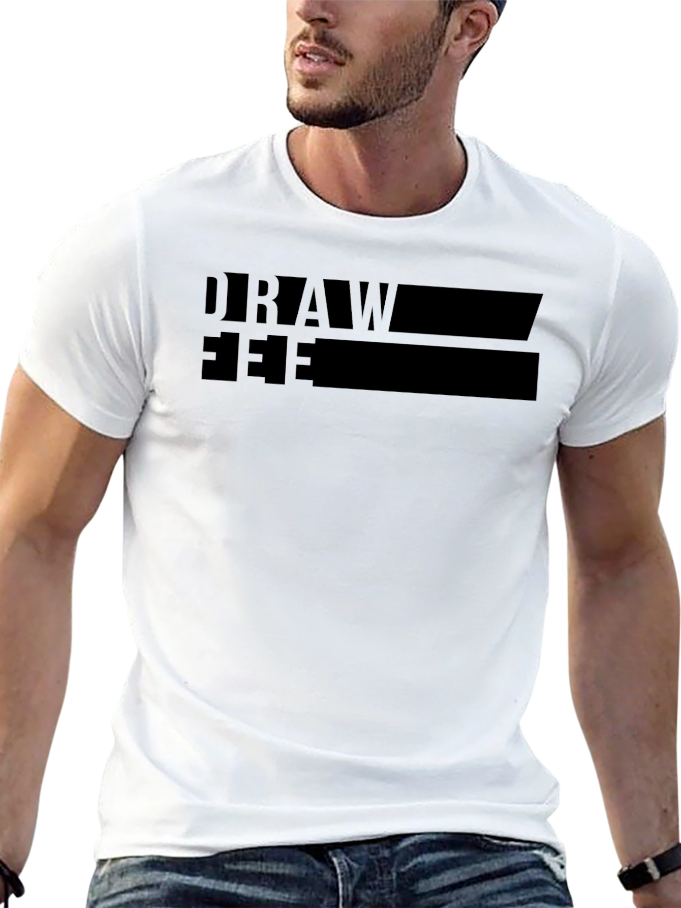 Draw Free T-Shirt Black Graphic Tee Comfort Fit