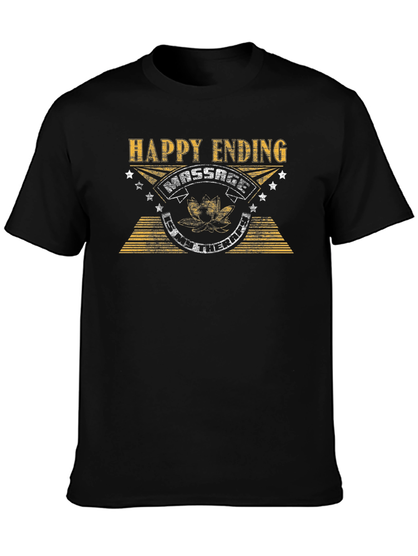 Happy Ending Massage Therapy Black T-Shirt