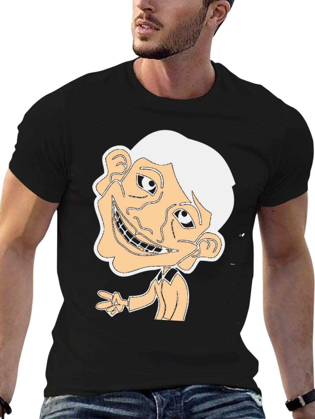 Troll Face Graphic Tee - Black Cotton Shirt