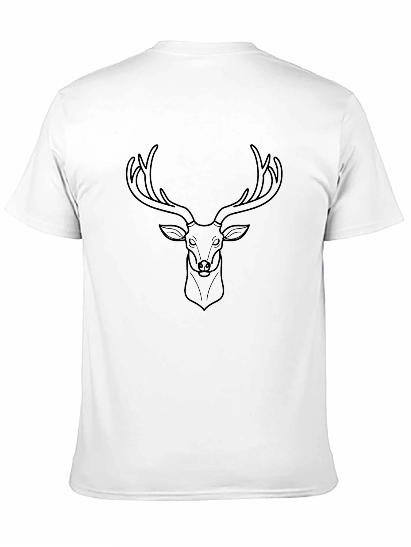 Mens Black T-Shirt with Deer Graphic