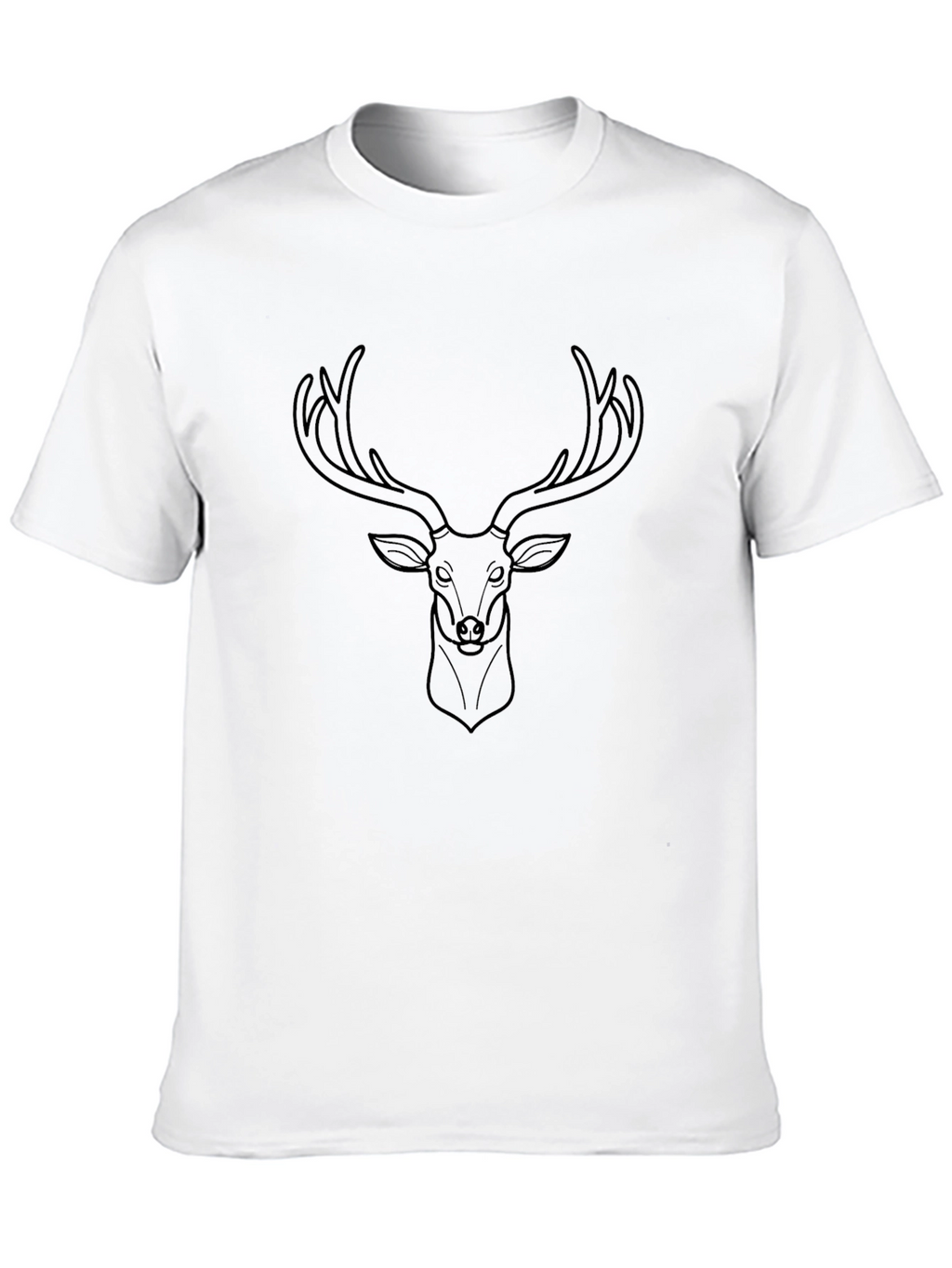 Mens Black T-Shirt with Deer Graphic