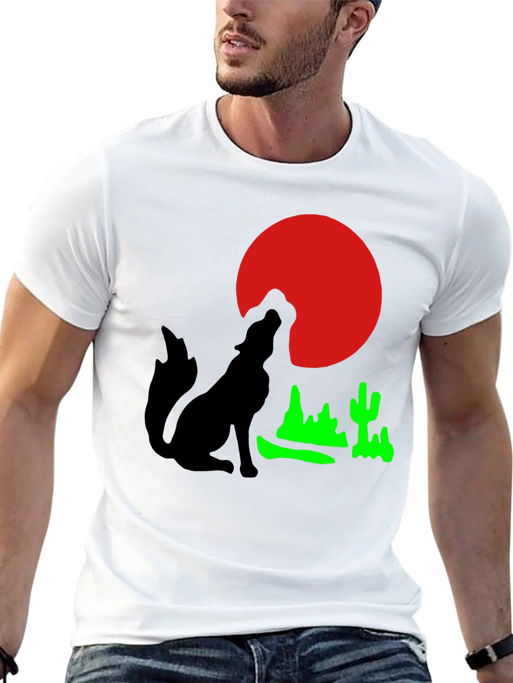 Desert Moon Wolf Graphic Tee
