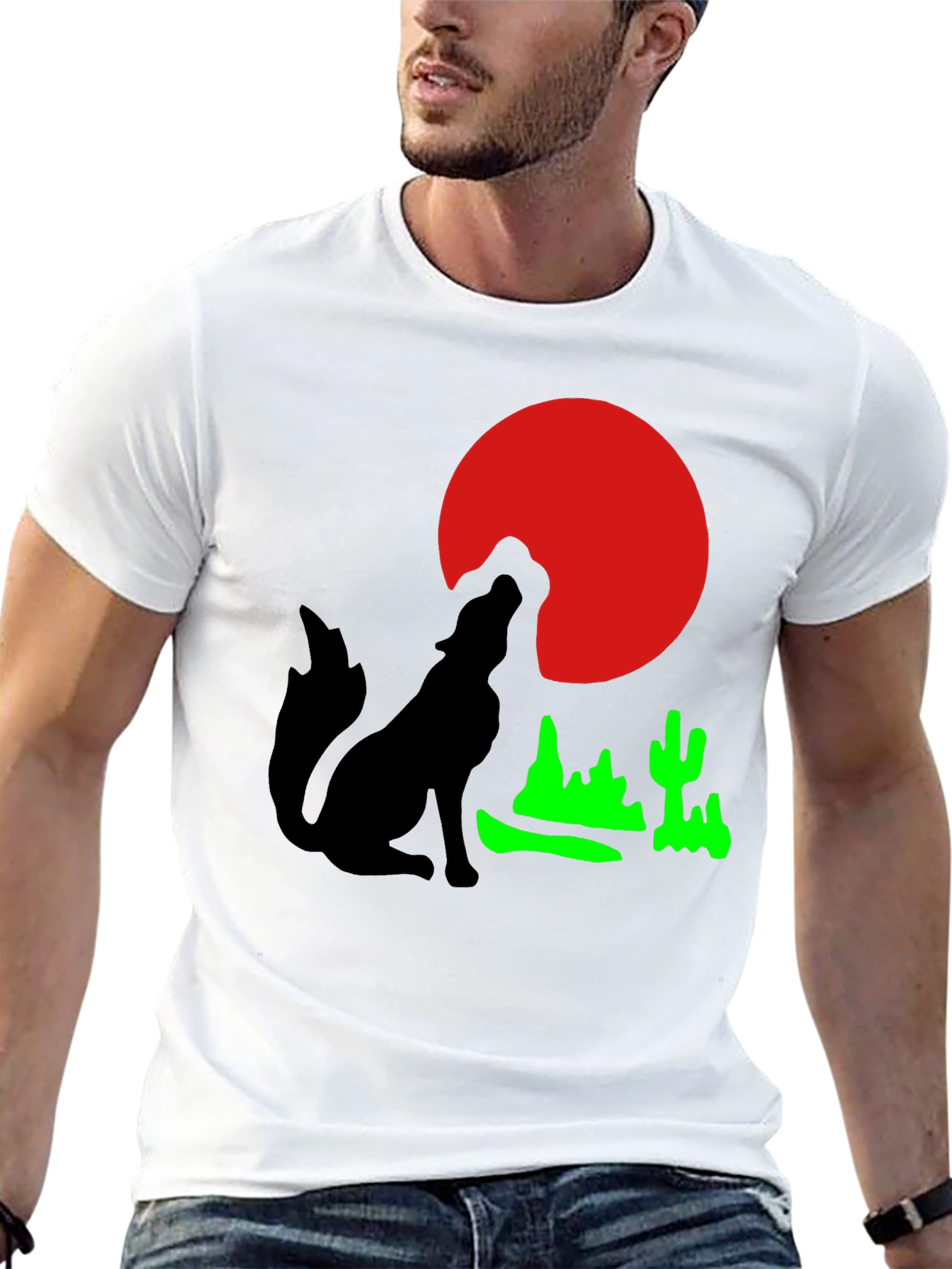 Desert Moon Wolf Graphic Tee