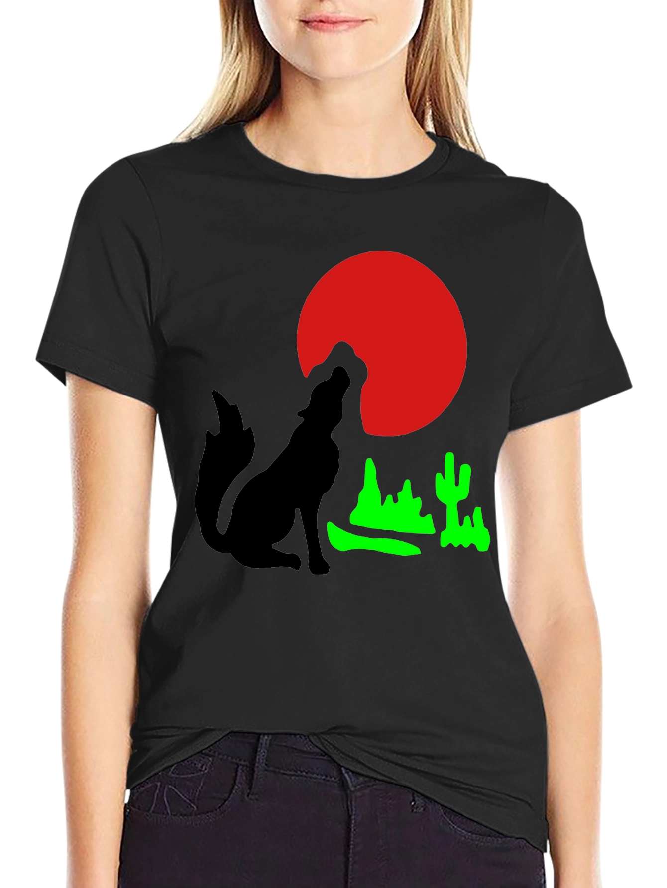 Desert Moon Wolf Graphic Tee