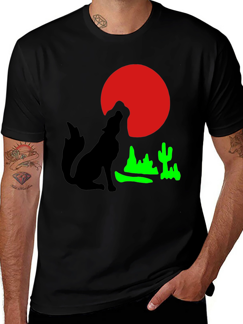 Desert Moon Wolf Graphic Tee