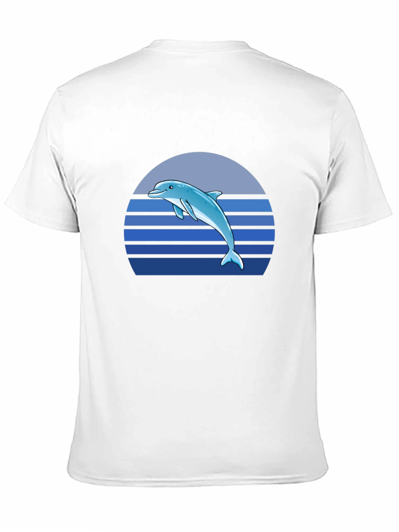 Dolphin Sunset Graphic Tee - Black Cotton T-Shirt