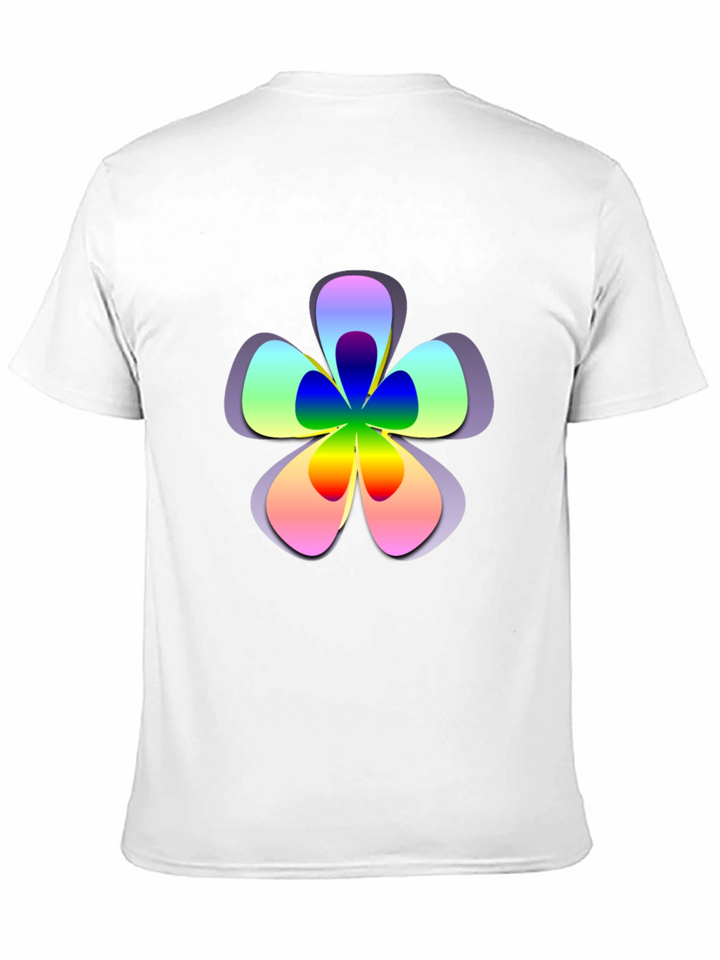 Rainbow Flower Graphic Print Black T-Shirt