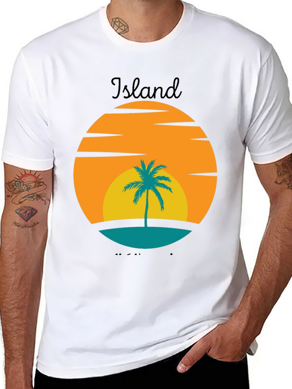 Island Sunset Graphic Tee - Tropical Vibe