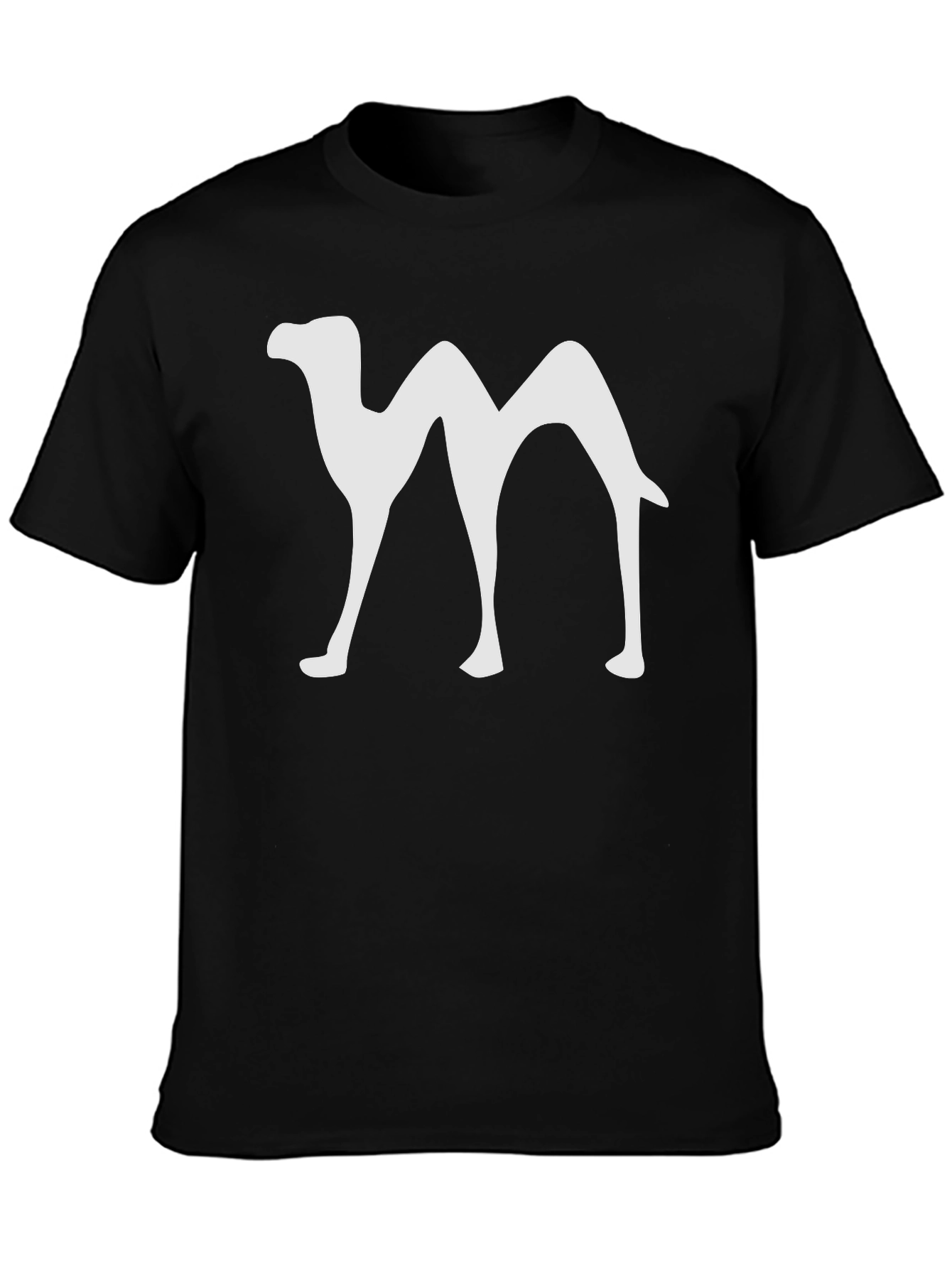 Camel Silhouette Graphic T-Shirt - Black Cotton Blend