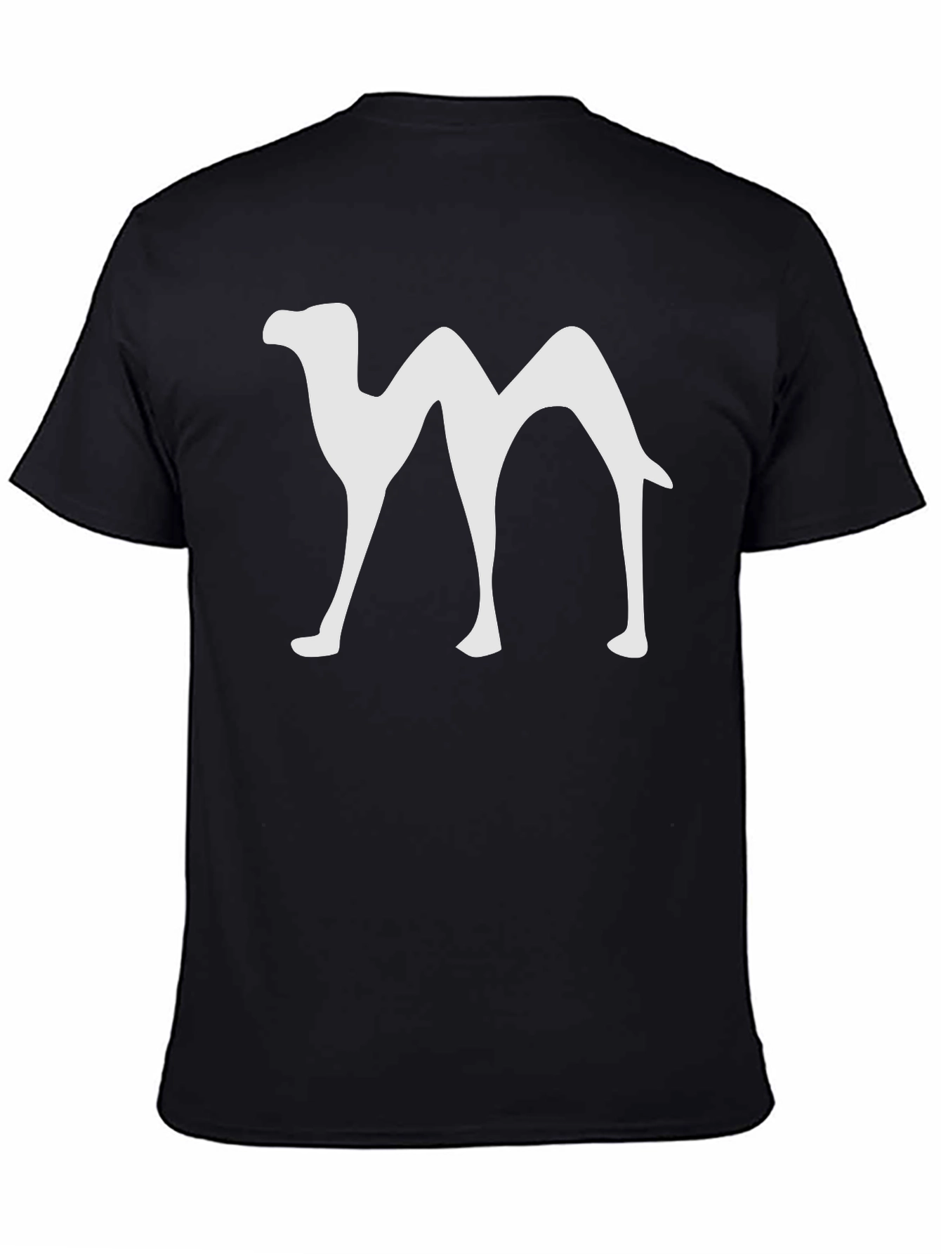 Camel Silhouette Graphic T-Shirt - Black Cotton Blend