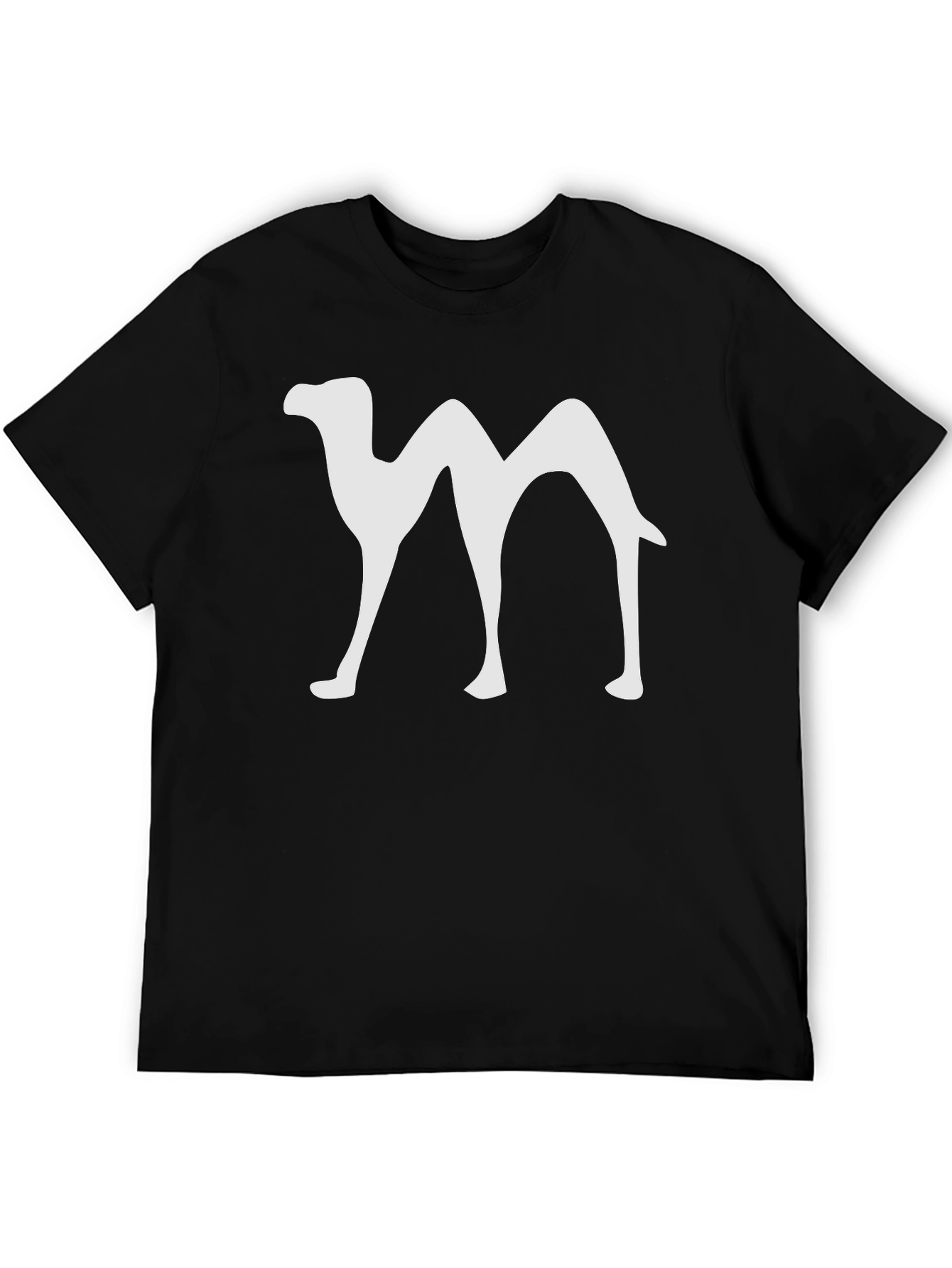 Camel Silhouette Graphic T-Shirt - Black Cotton Blend