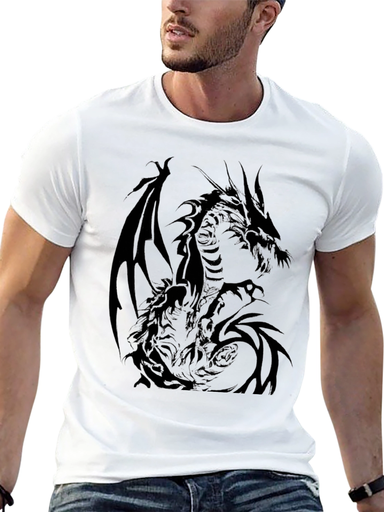Dragon Graphic T-Shirt - Mens Black Tee