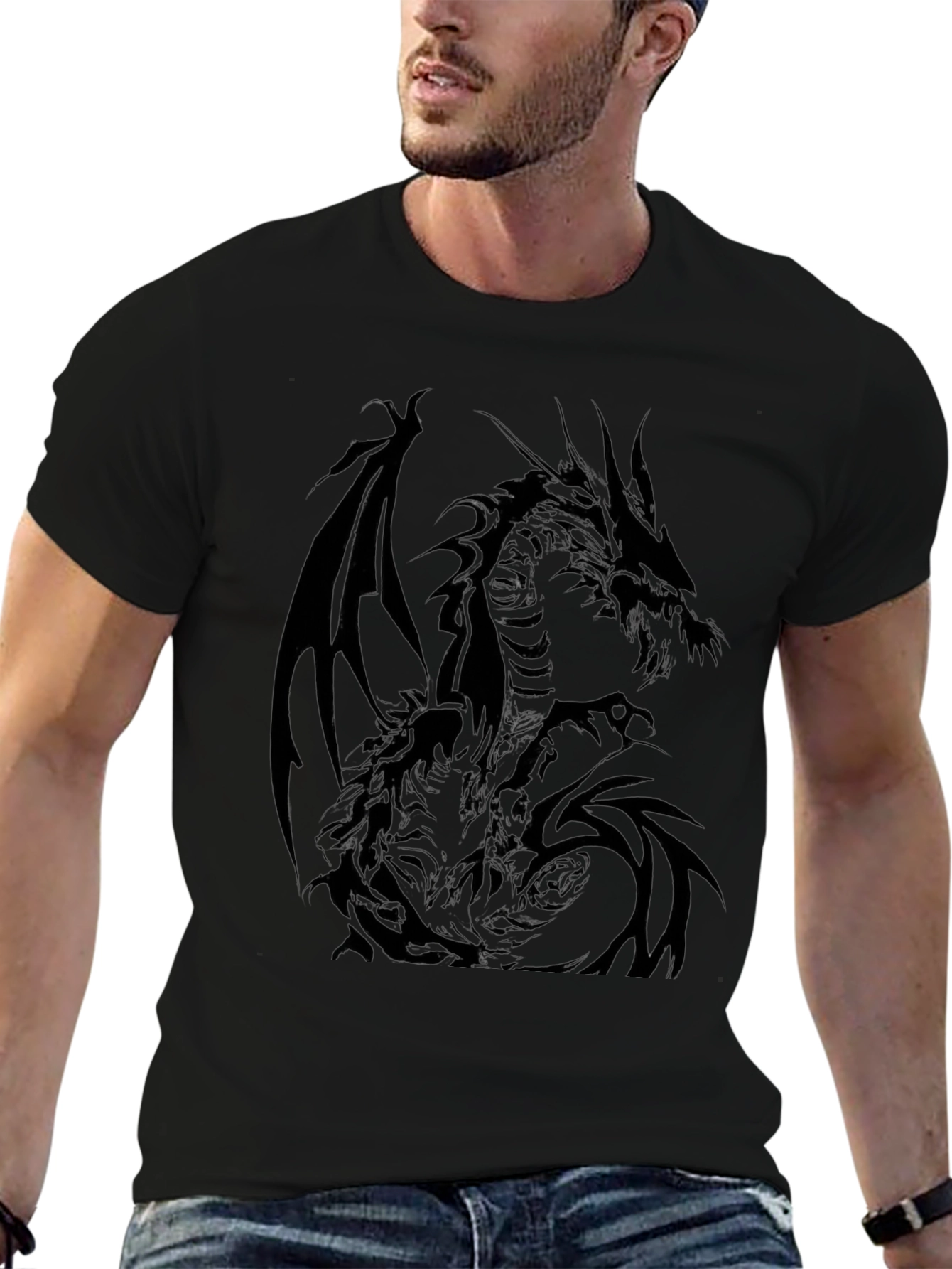 Dragon Graphic T-Shirt - Mens Black Tee