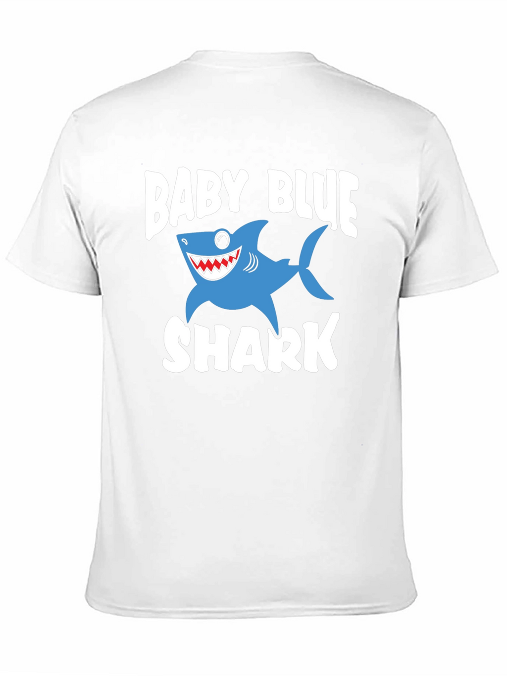 Baby Blue Shark Graphic Print Black T-Shirt