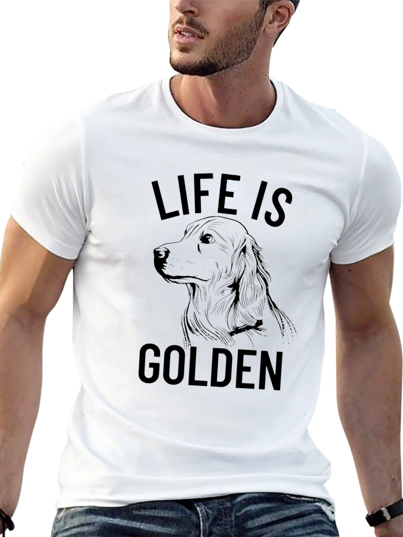 Life Is Golden Retriever T-Shirt – Dog Lover Graphic Tee