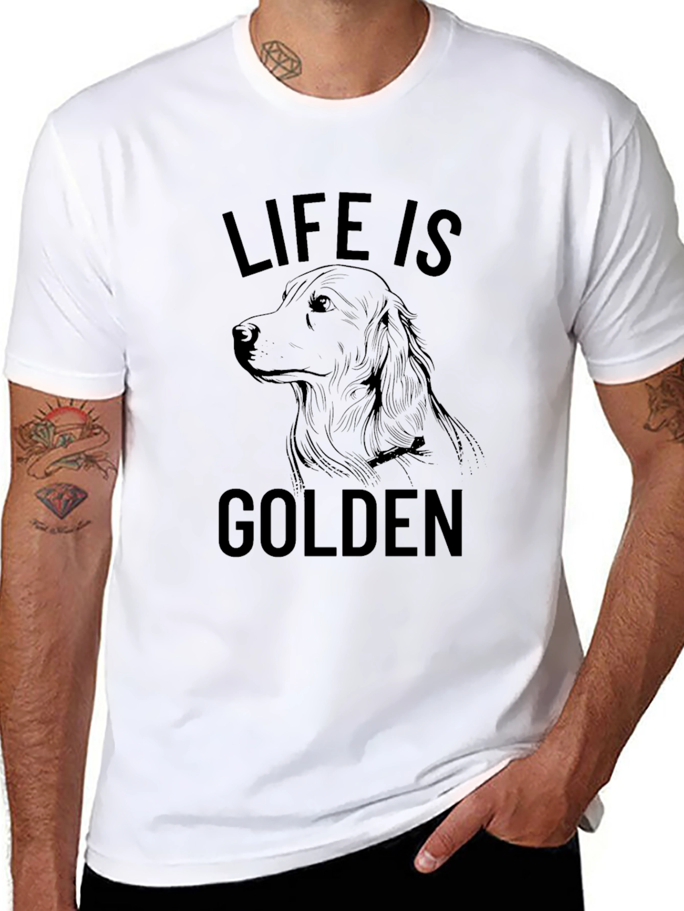 Life Is Golden Retriever T-Shirt – Dog Lover Graphic Tee