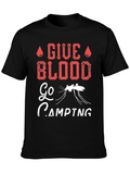 Give Blood Go Camping Graphic T-Shirt