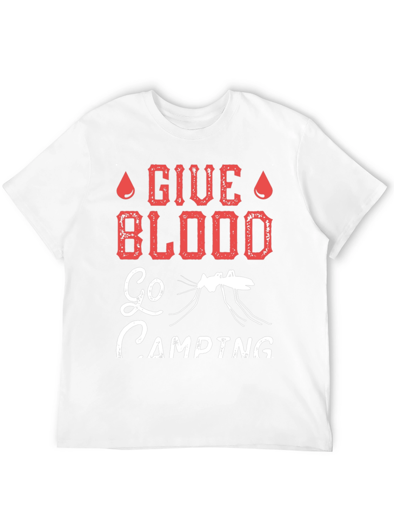 Give Blood Go Camping Graphic T-Shirt