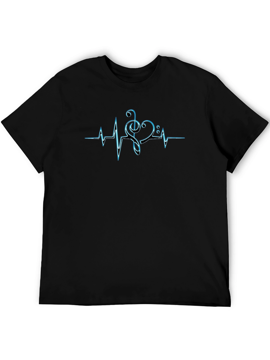 Music Heartbeat T-Shirt - Black